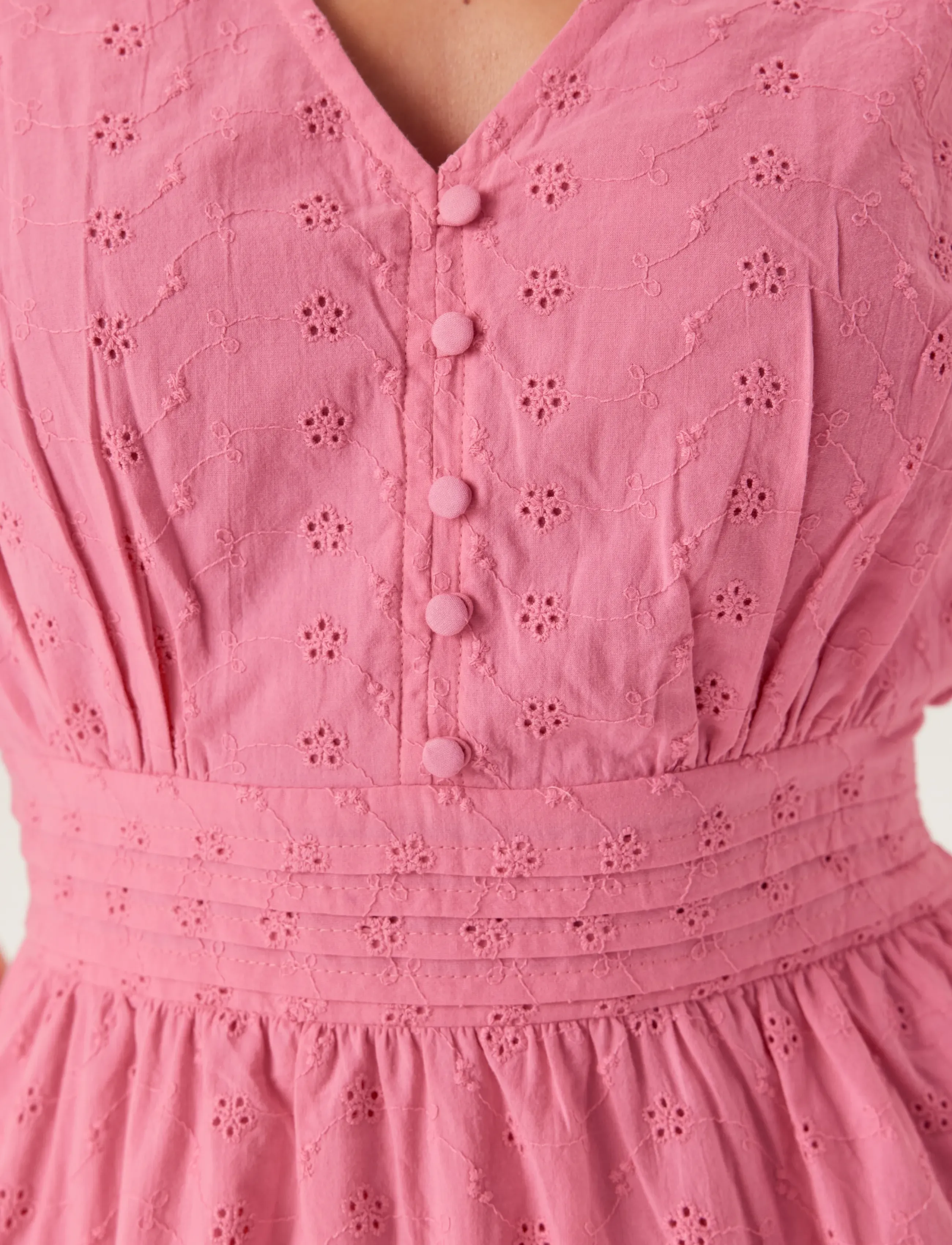 Bubbleroom - Broderie Anglaise Dress - pink - 4