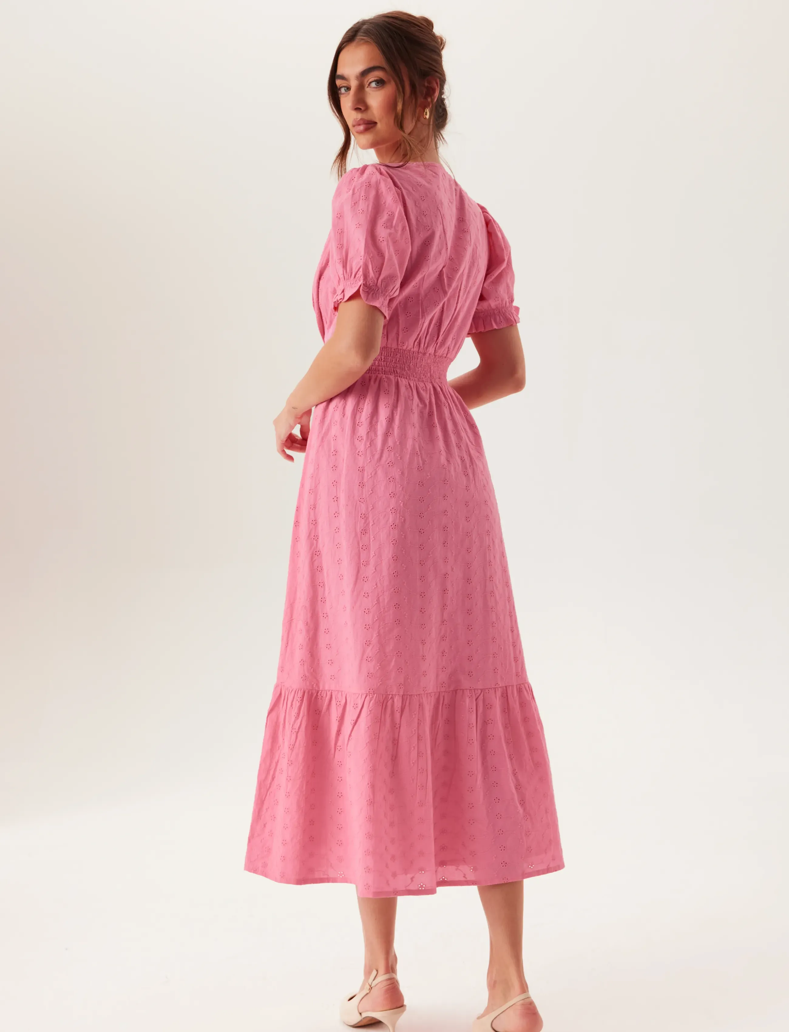 Bubbleroom - Broderie Anglaise Dress - pink - 5