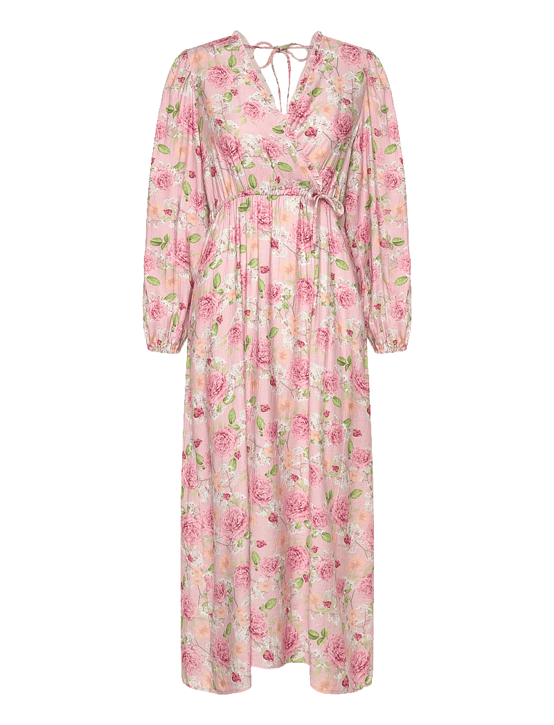 Bubbleroom - Flowy Maxi Dress - sommarklänningar - pink/floral - 0