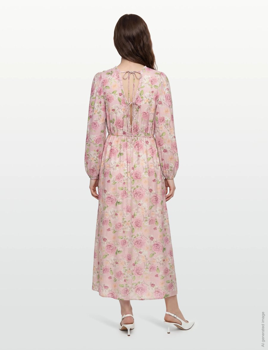 Bubbleroom - Flowy Maxi Dress - sommarklänningar - pink/floral - 4