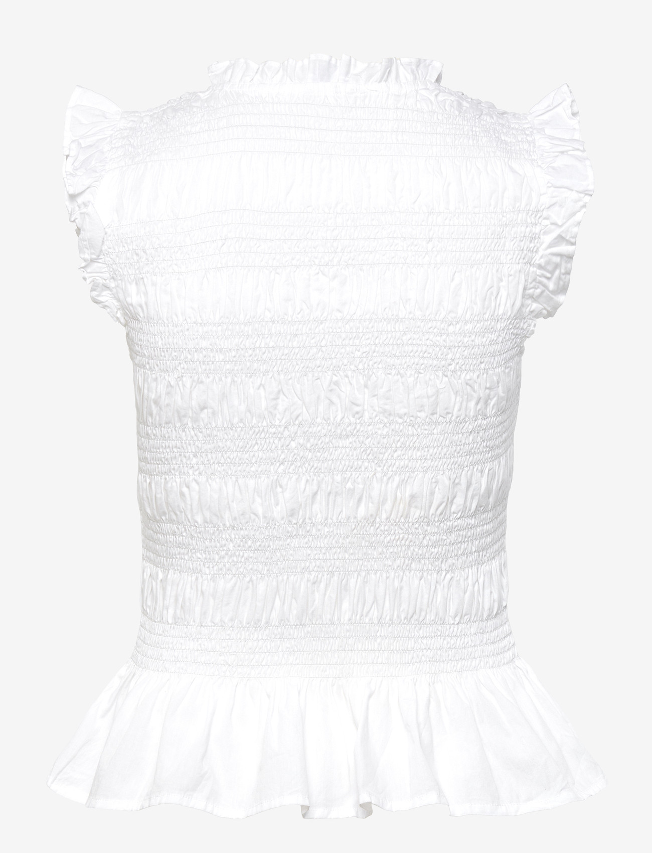 Bubbleroom - Sleeveless Cotton Smock Blouse - Ärmlösa blusar - white - 2