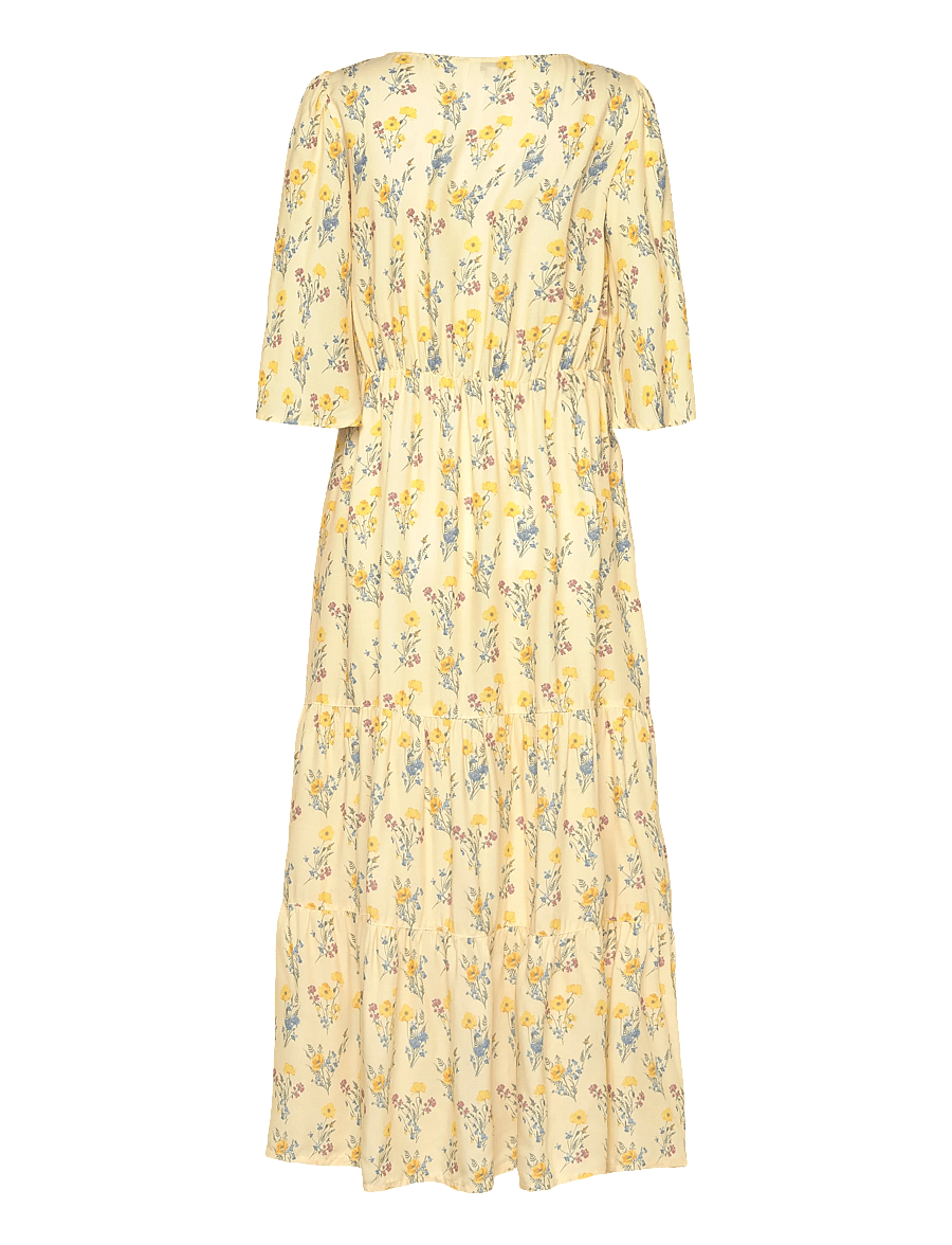Bubbleroom - Butterfly Sleeve Maxi Dress - maxi kjoler - light yellow/patterned - 2