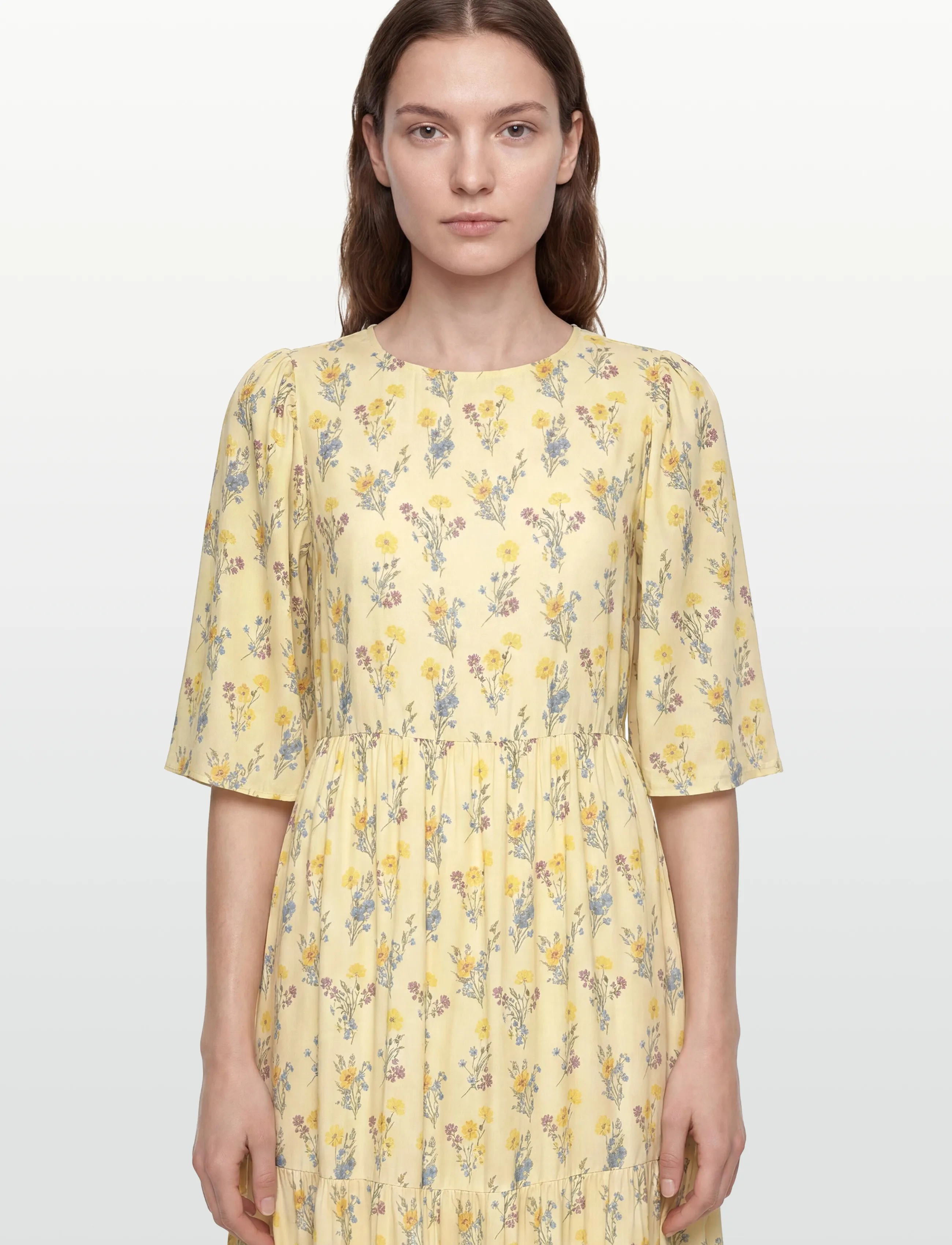 Bubbleroom - Butterfly Sleeve Maxi Dress - maxi kjoler - light yellow/patterned - 3