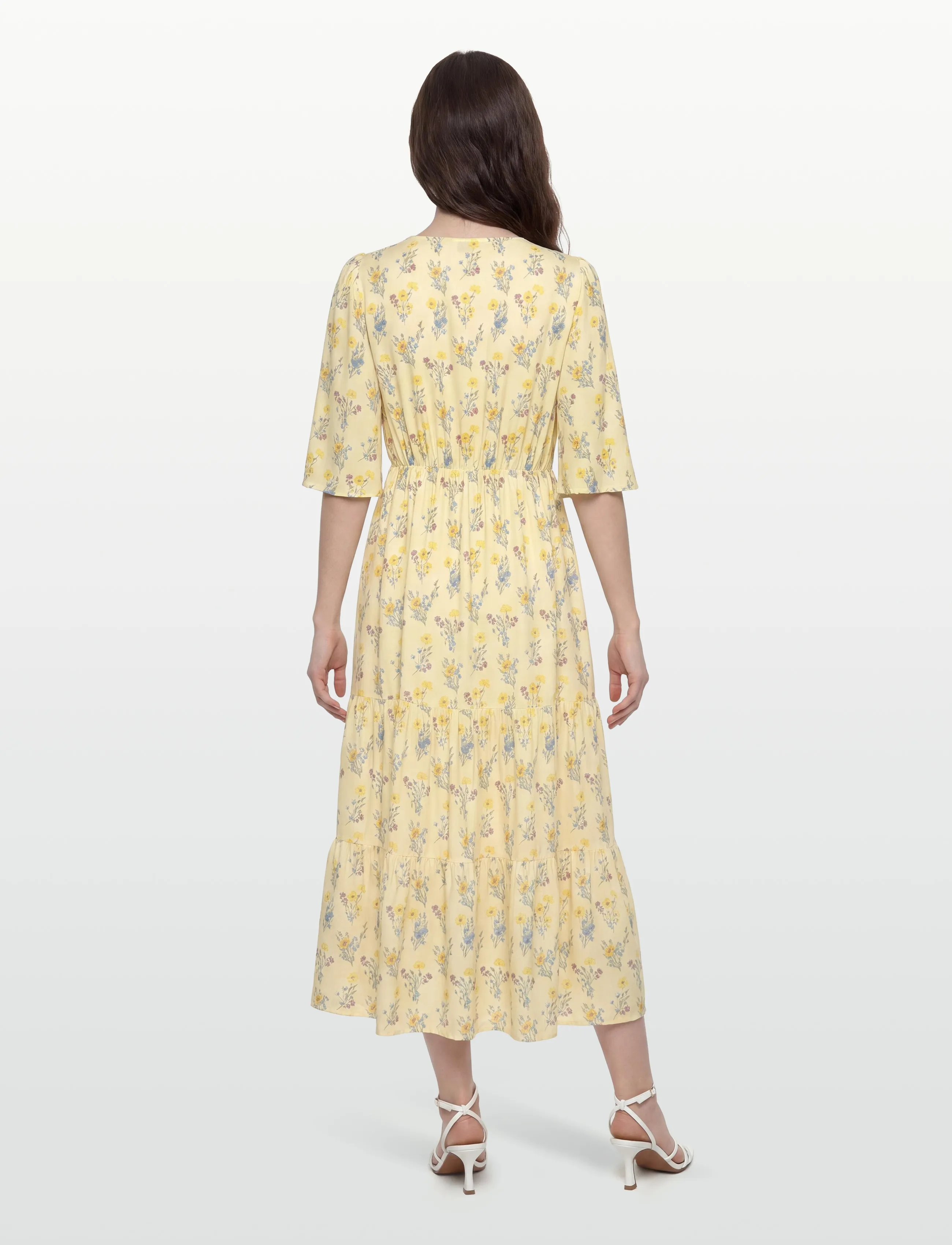 Bubbleroom - Butterfly Sleeve Maxi Dress - maxi kjoler - light yellow/patterned - 4