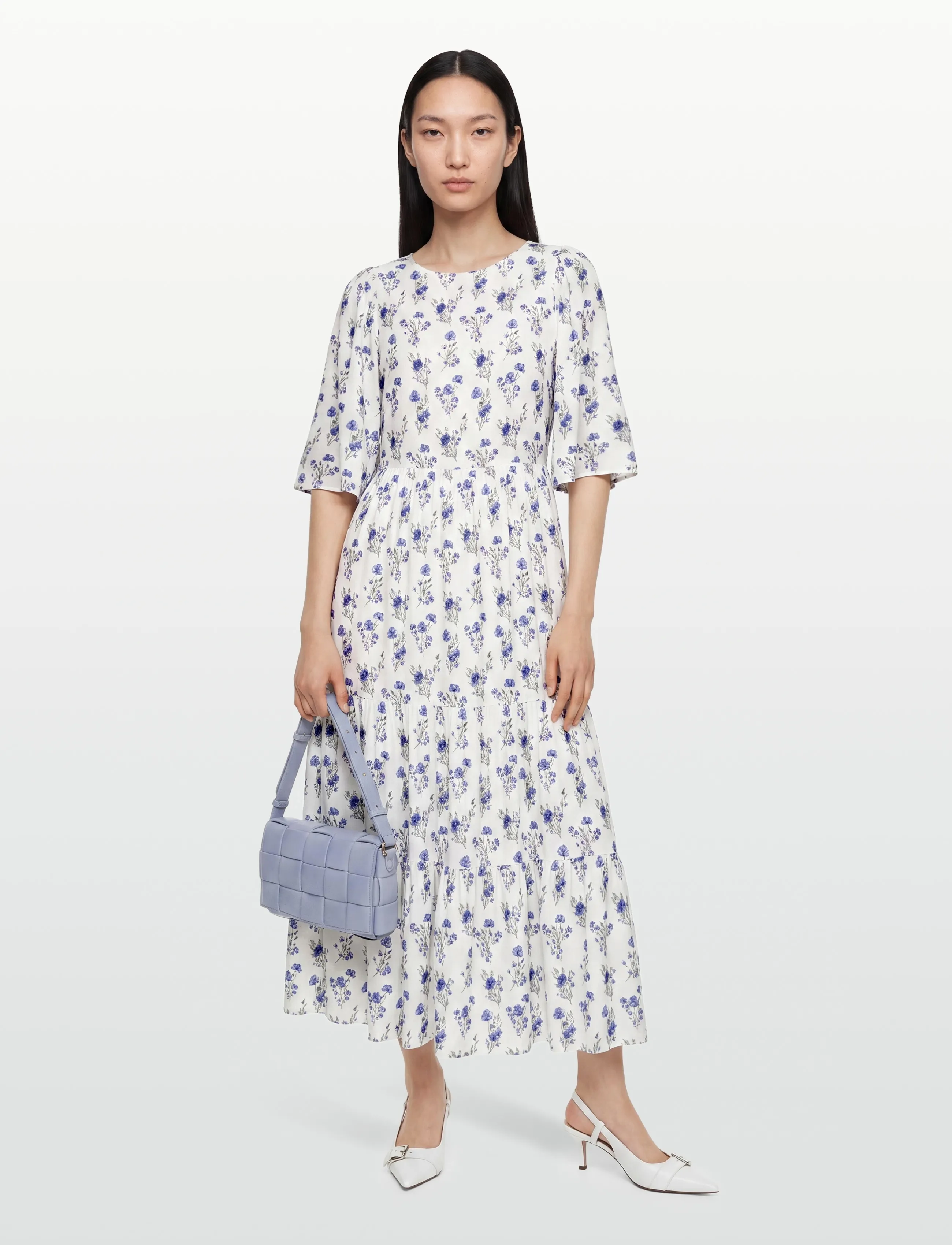 Bubbleroom Butterfly Sleeve Maxi Dress, S, Dresses, Blau - Frauen