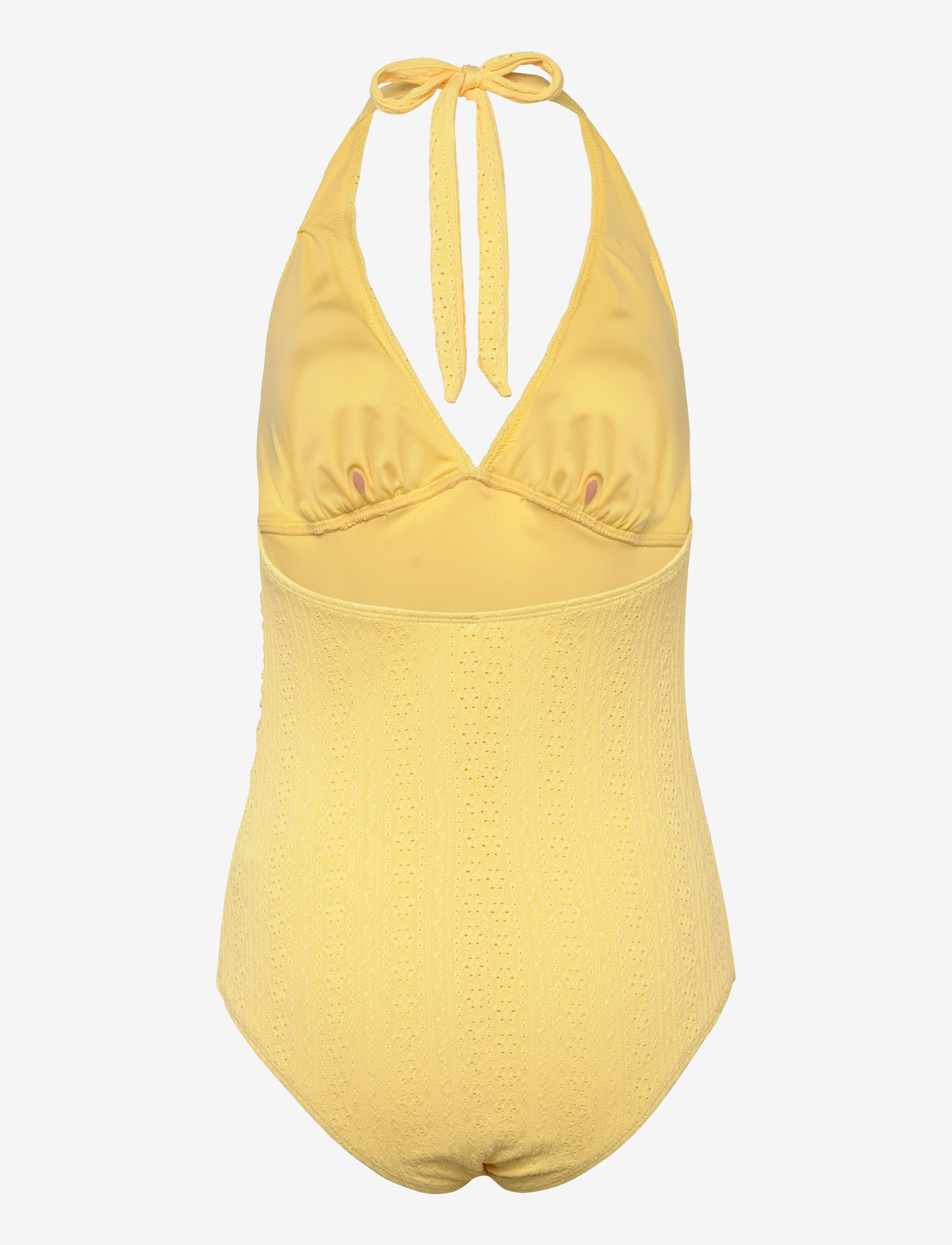 Bubbleroom - Ruched Broderie Anglaise Swimsuit - badedragter - yellow - 2
