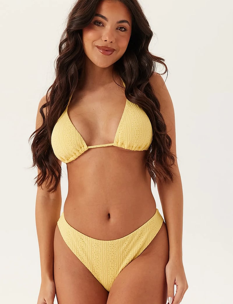 Bubbleroom - Cheeky Broderie Anglaise Bikini Bottom - bikinibriefs - yellow - 4