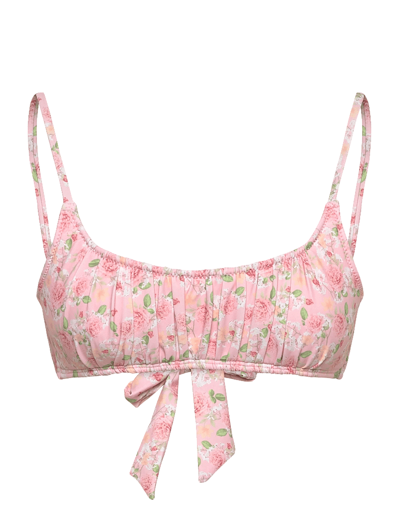 Bubbleroom - Ruched Bikini Top - bandeau-bikini-oberteile - pink/floral - 1