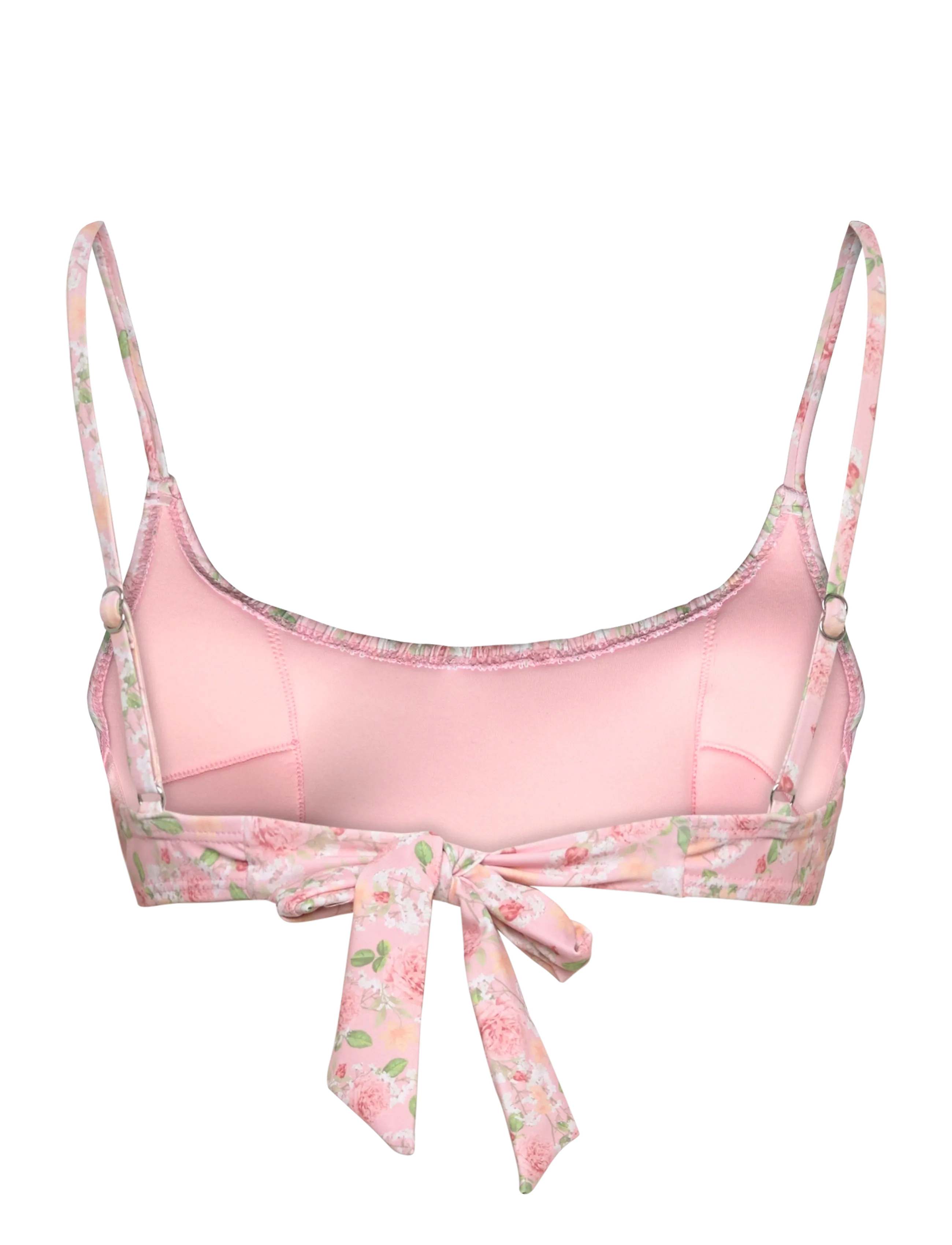 Bubbleroom - Ruched Bikini Top - bandeau-bikinis - pink/floral - 2