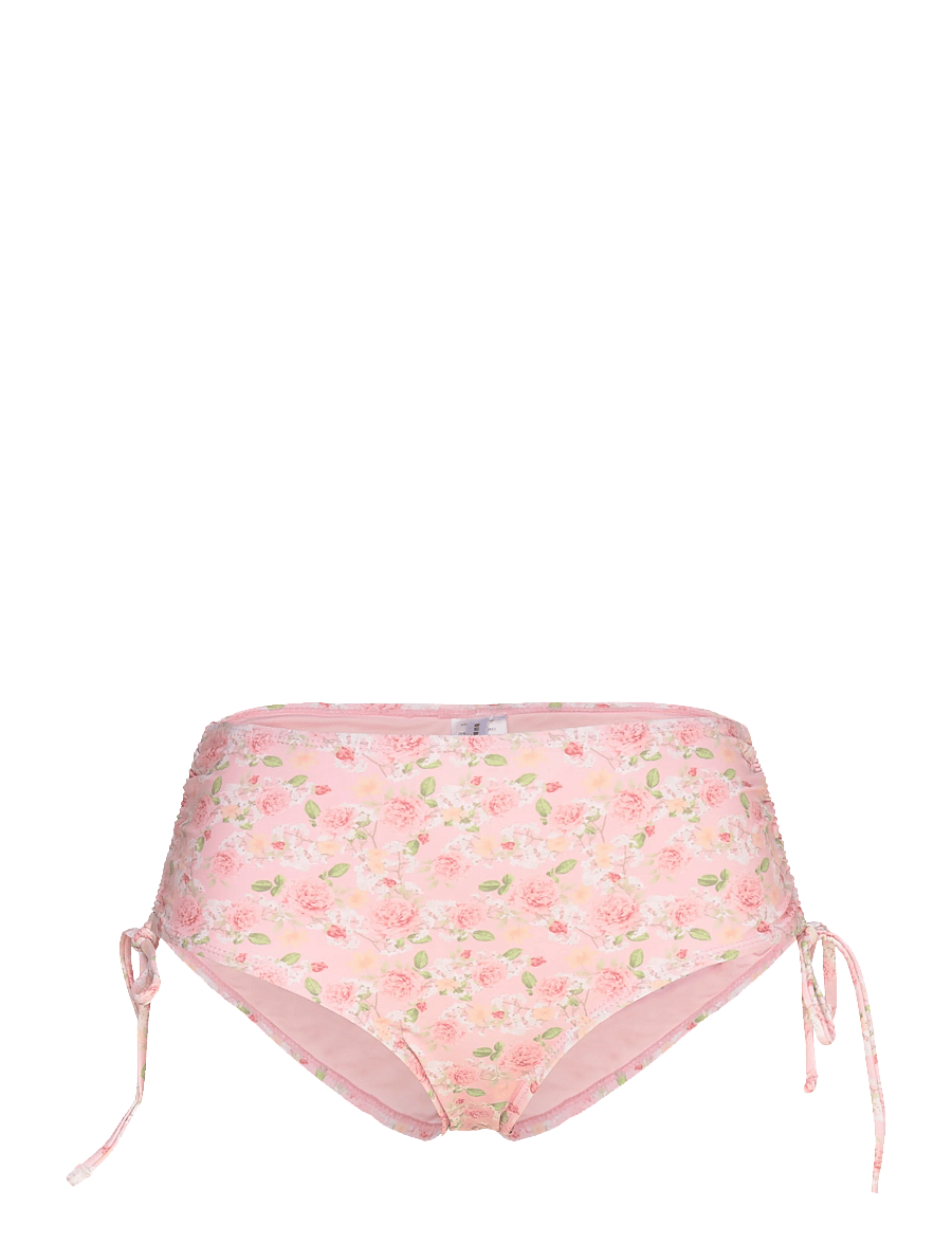 Bubbleroom - Tie High Waist Bottom - bikinis mit seitenbändern - pink/floral - 1