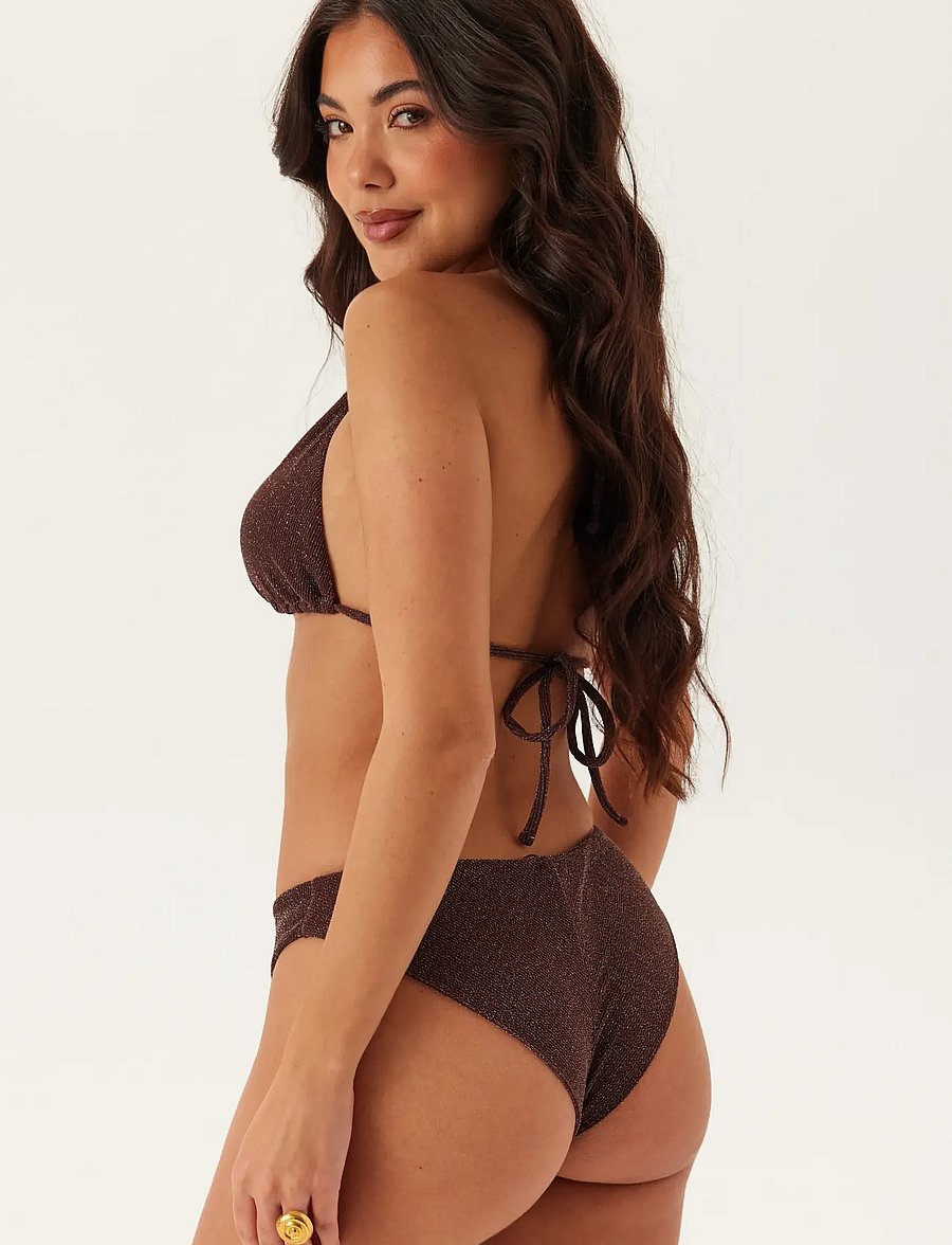 Bubbleroom - Cheeky Glittery Bikini Bottom - brazilian bikinis - dark brown - 3