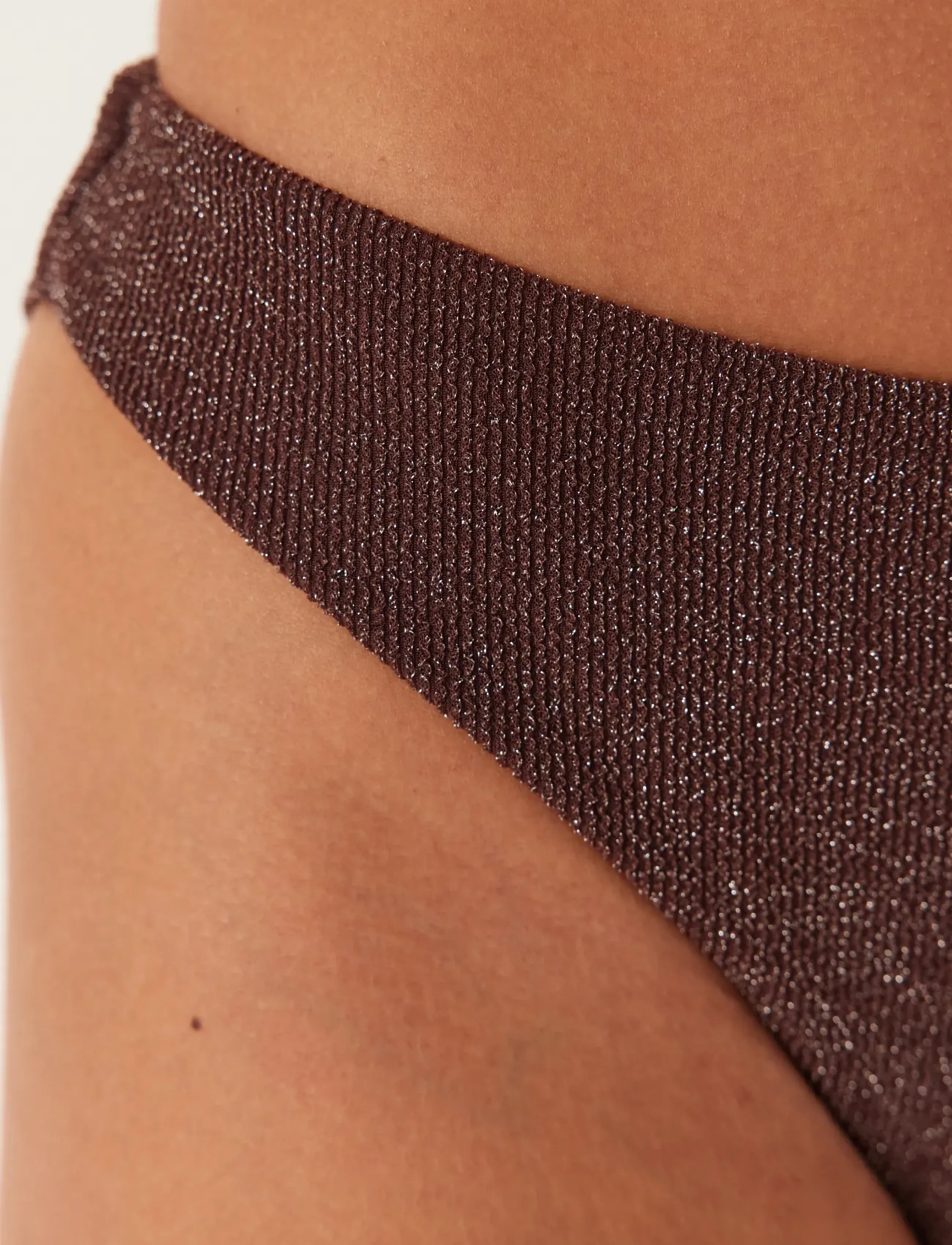 Bubbleroom - Cheeky Glittery Bikini Bottom - brazilian bikinis - dark brown - 5