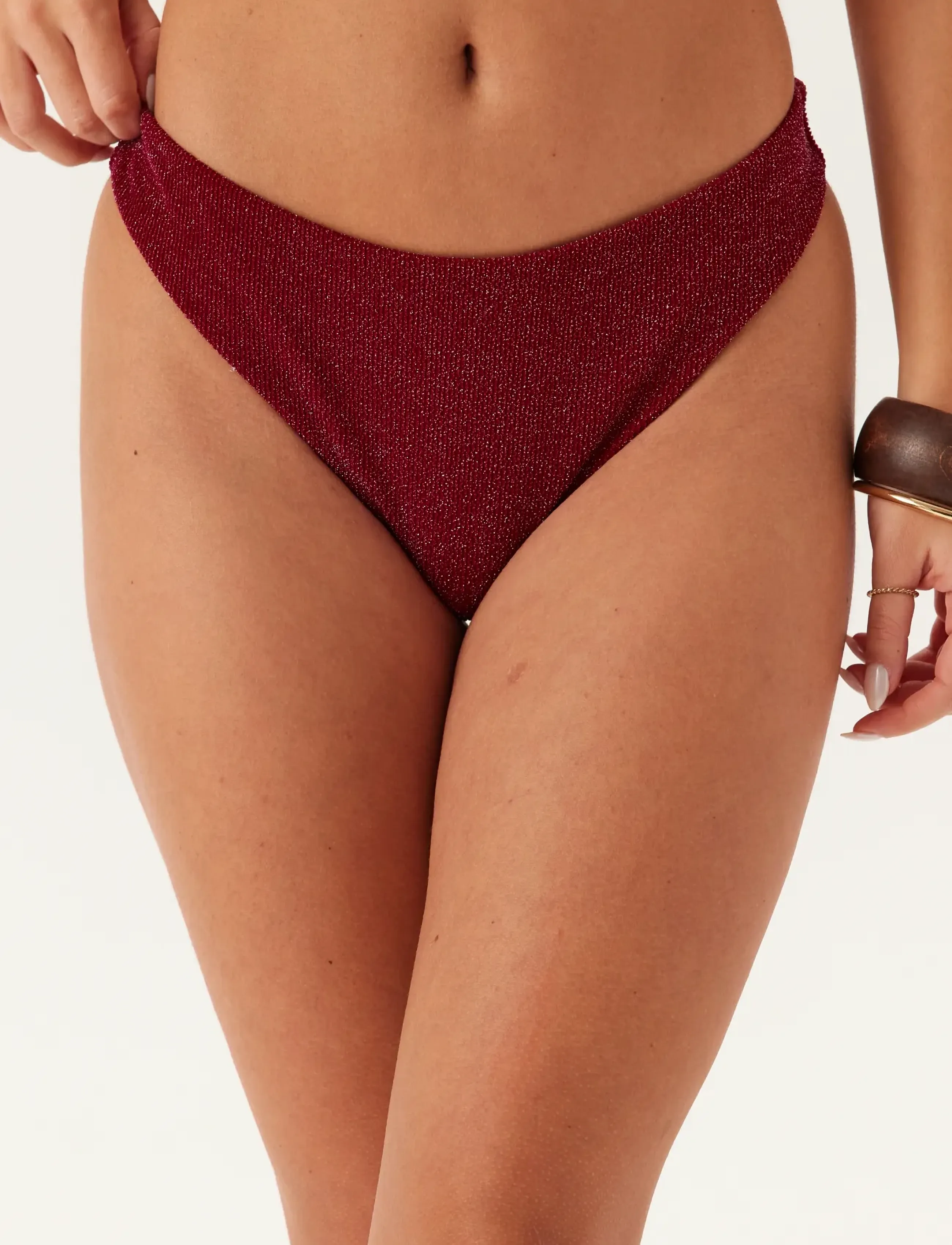 Bubbleroom - Cheeky Glittery Bikini Bottom - brazilian bikinis - dark pink - 3