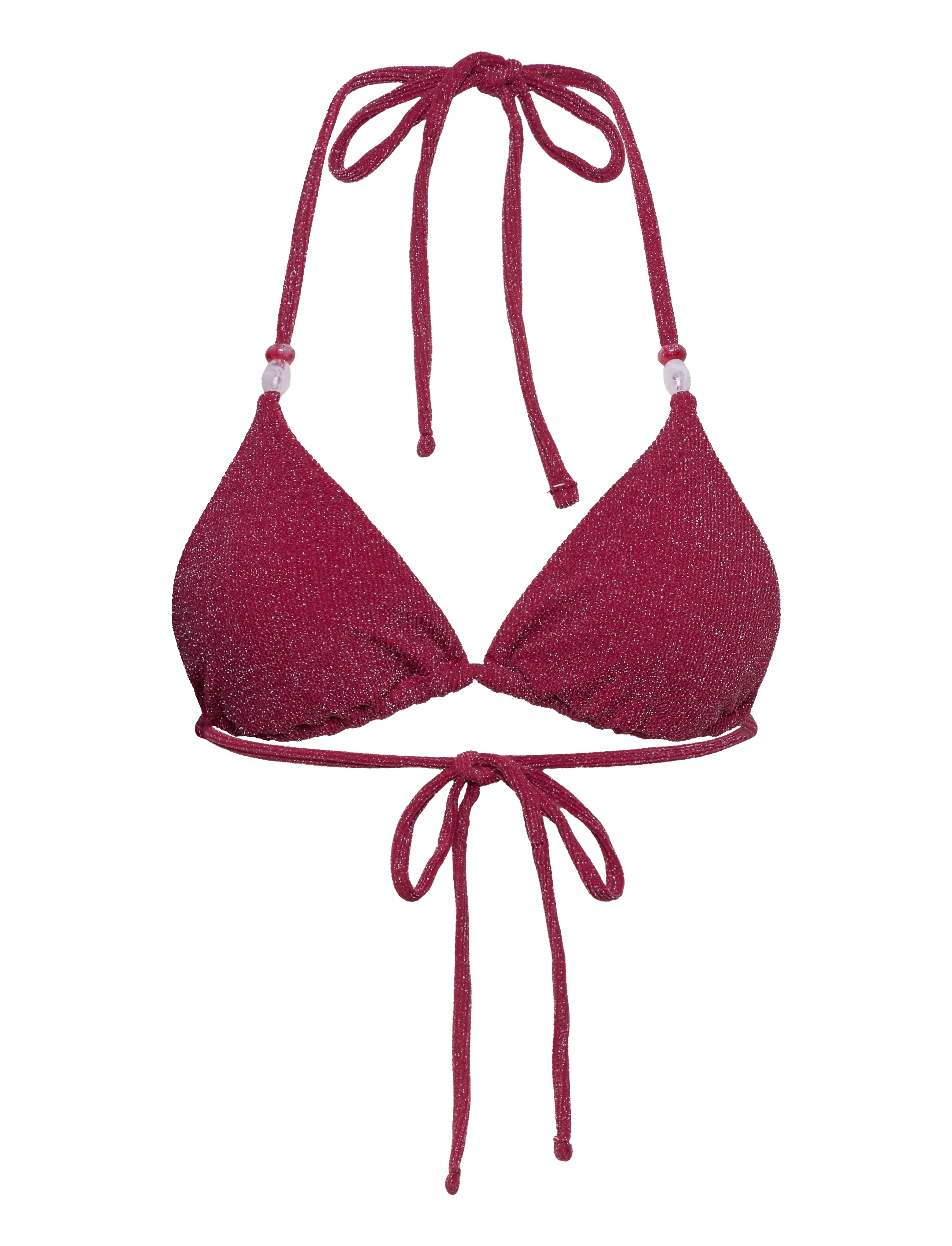 BUBBLEROOM Triangle Glittery Bikini Oberteil Pink - S - Damen