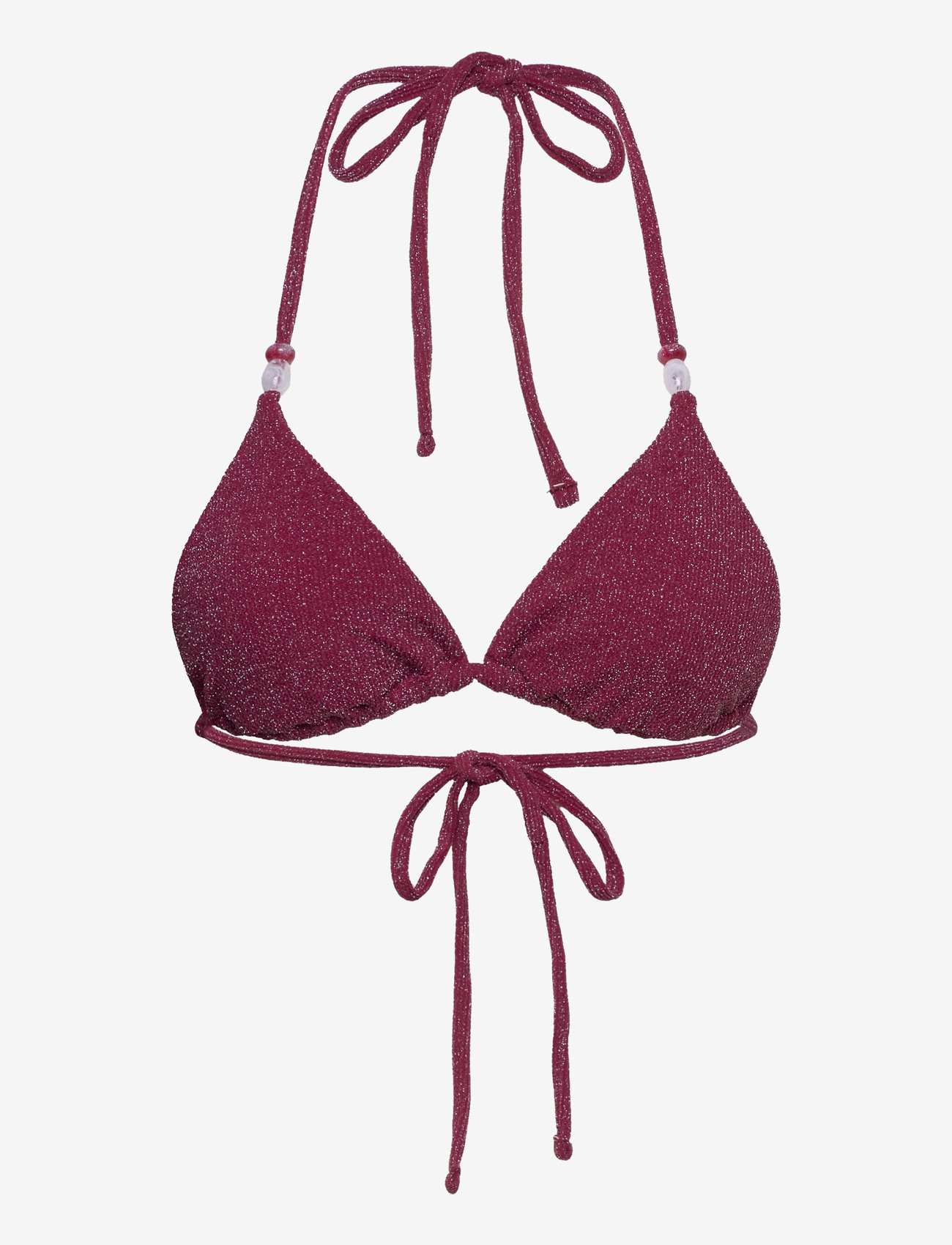 Bubbleroom - Triangle Glittery Bikini Top - dreieck-bikini-oberteile - dark pink - 1
