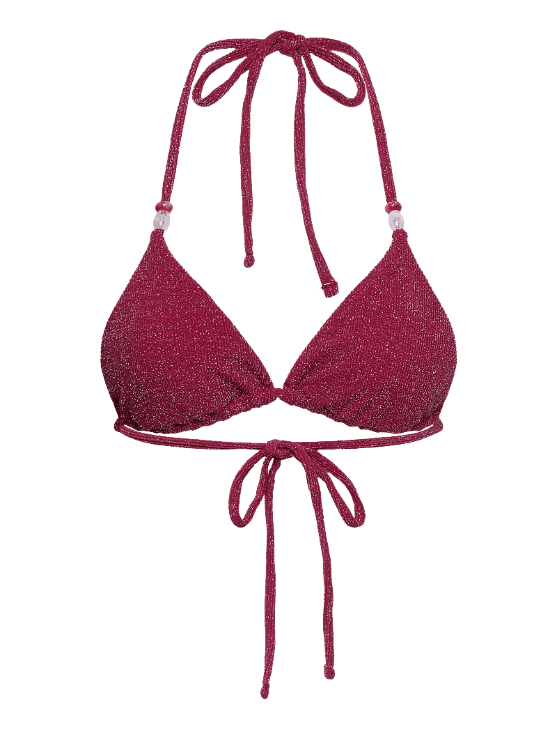 Bubbleroom - Triangle Glittery Bikini Top - dreieck-bikini-oberteile - dark pink - 1