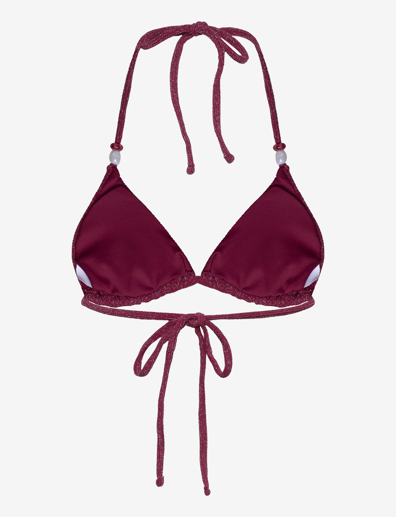 Bubbleroom - Triangle Glittery Bikini Top - dreieck-bikini-oberteile - dark pink - 2