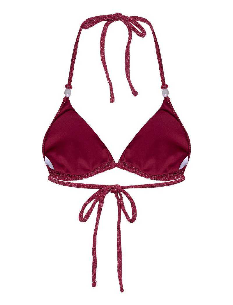 Bubbleroom - Triangle Glittery Bikini Top - dreieck-bikini-oberteile - dark pink - 2