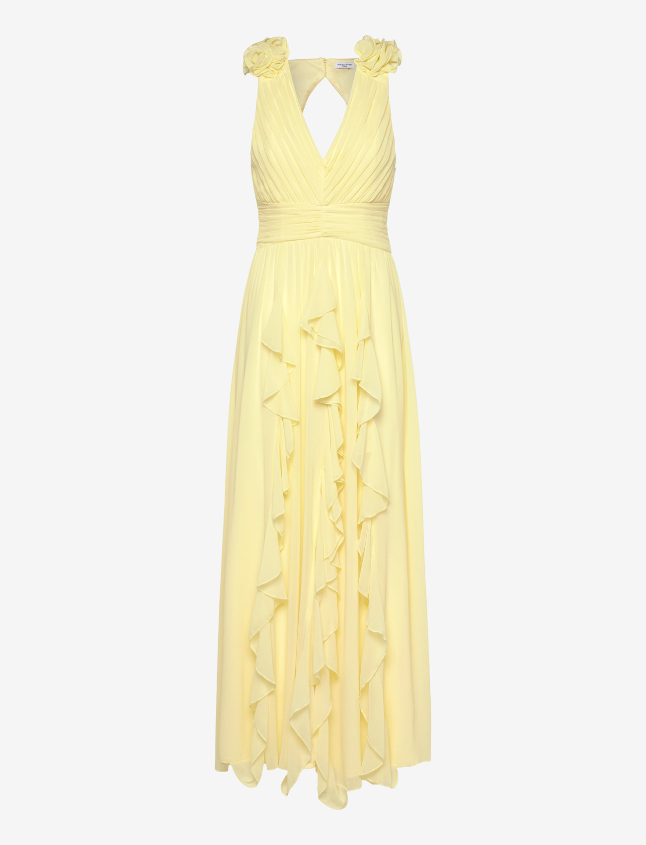Bubbleroom - Frill Ruffle Chiffon Gown - light yellow - 1