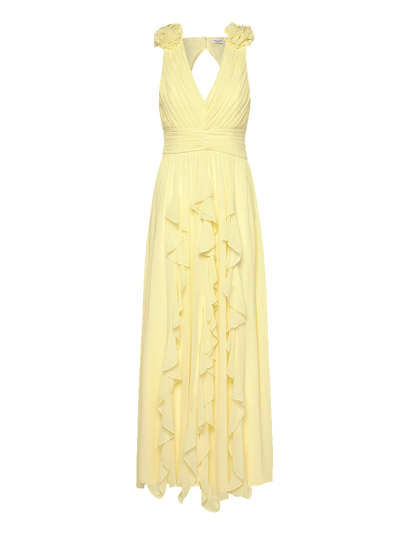 Bubbleroom - Frill Ruffle Chiffon Gown - light yellow - 1