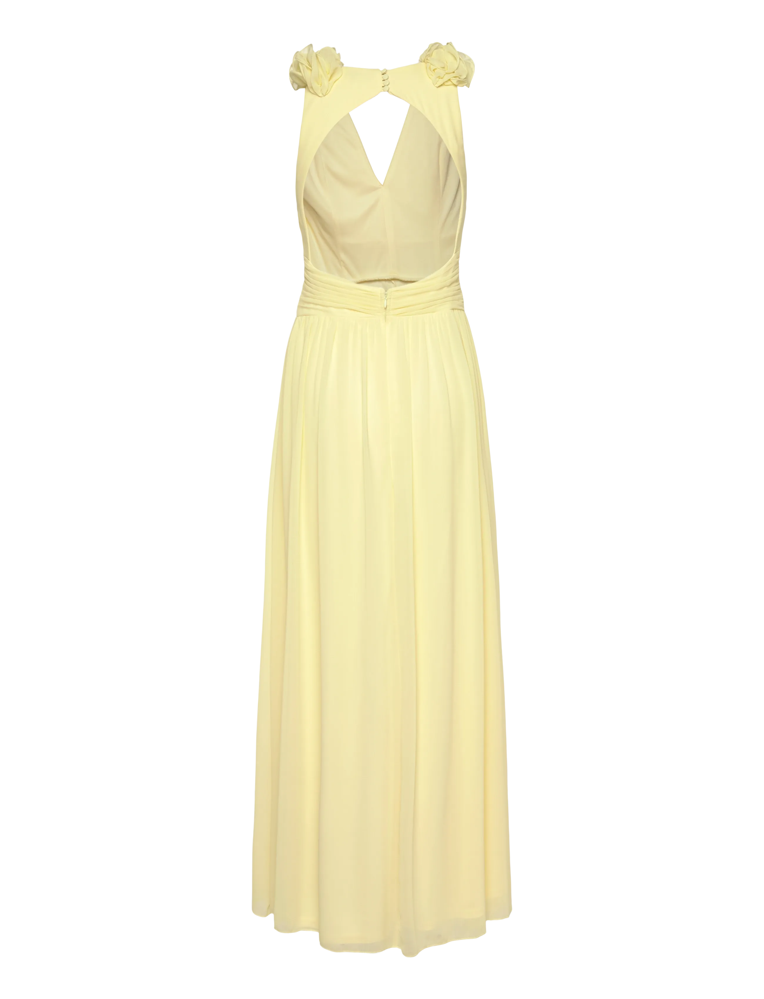 Bubbleroom - Frill Ruffle Chiffon Gown - aftonklänningar - light yellow - 2