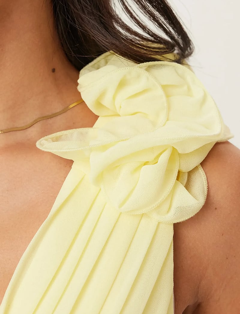 Bubbleroom - Frill Ruffle Chiffon Gown - light yellow - 4