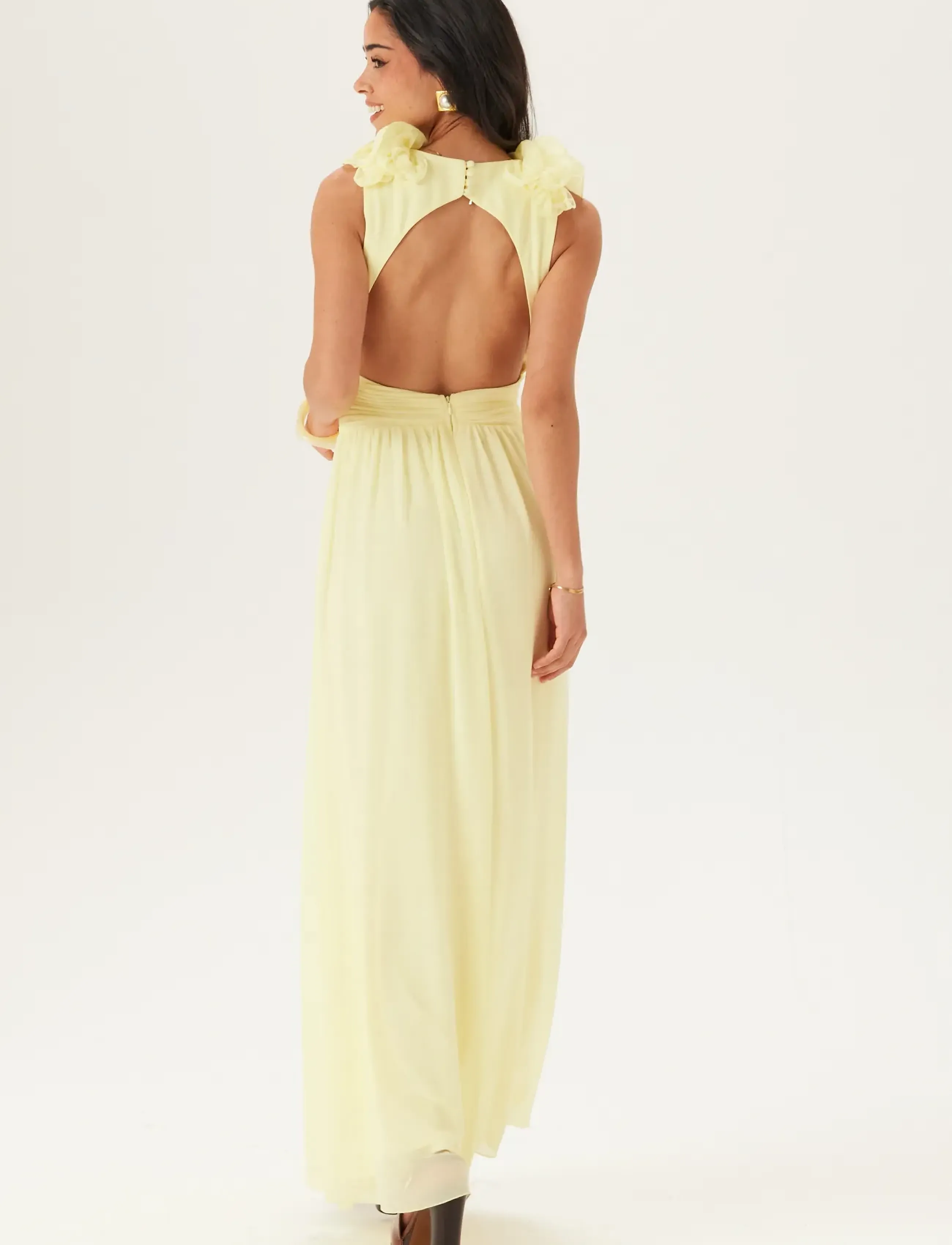 BUBBLEROOM Frill Ruffle Chiffon Gown klänningar dam – bild 5