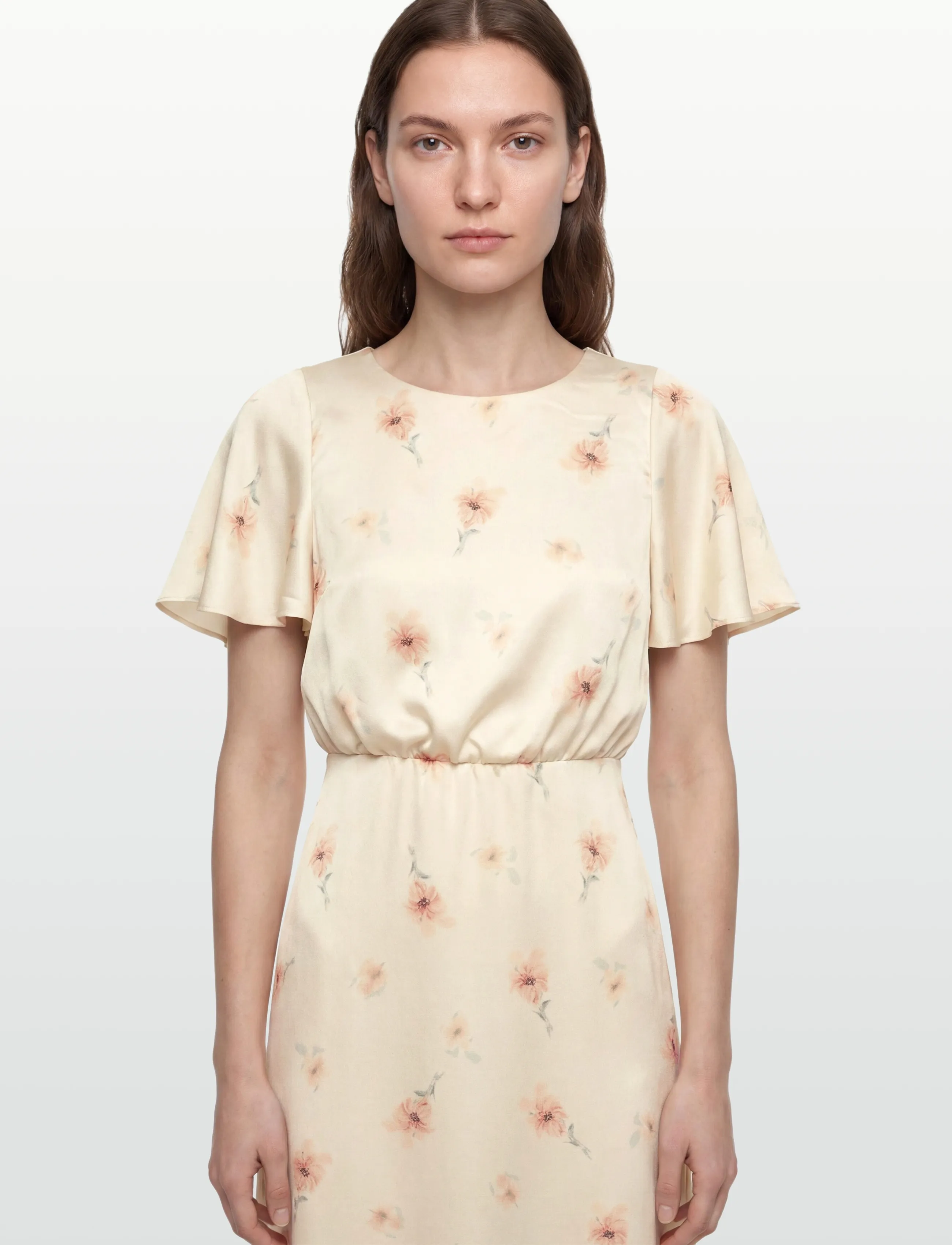 Bubbleroom - Butterfly Sleeve Ankle Dress - sommerkleider - light yellow/patterned - 3