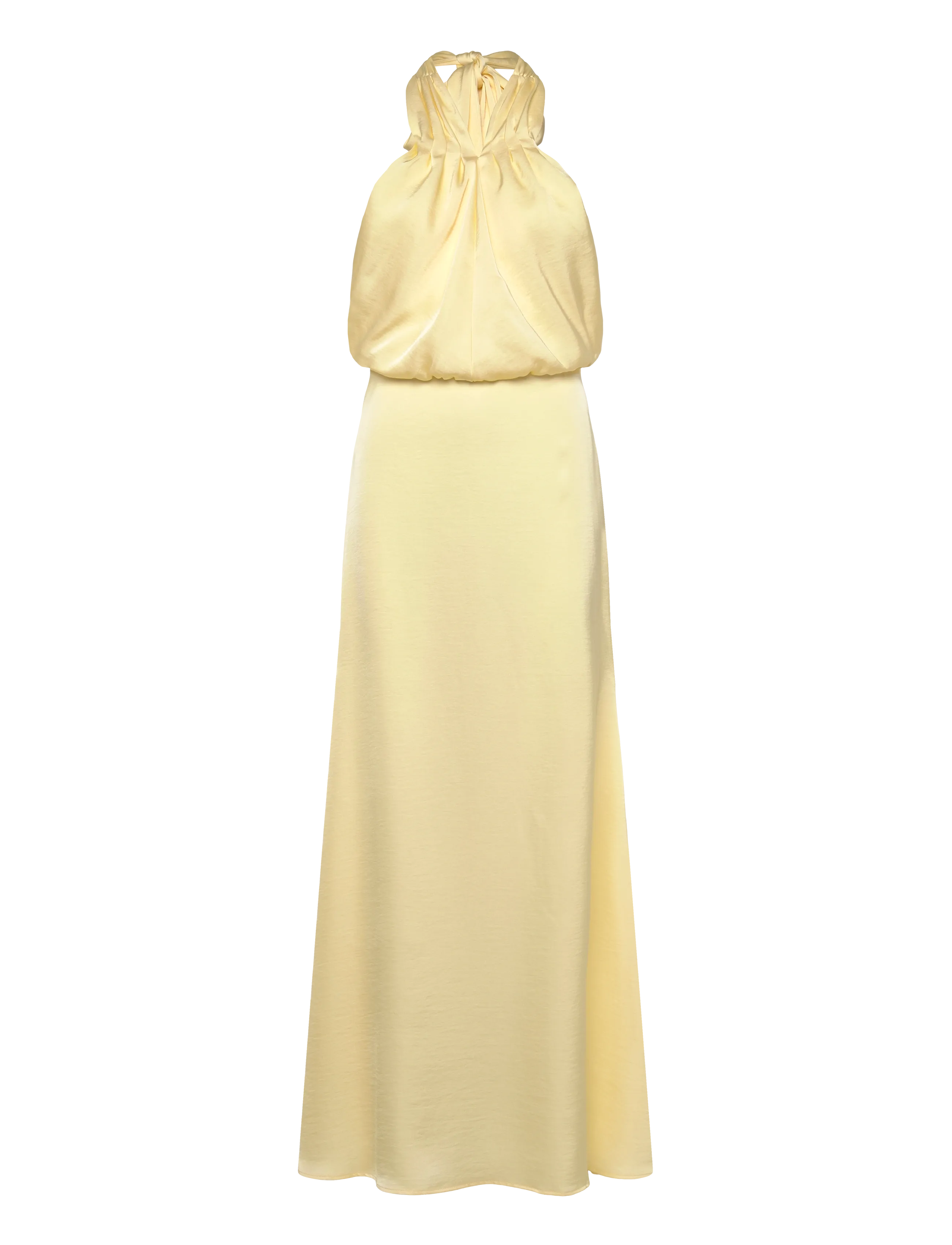 BUBBLEROOM Halterneck Satin Gown Gelb - 34 - Damen
