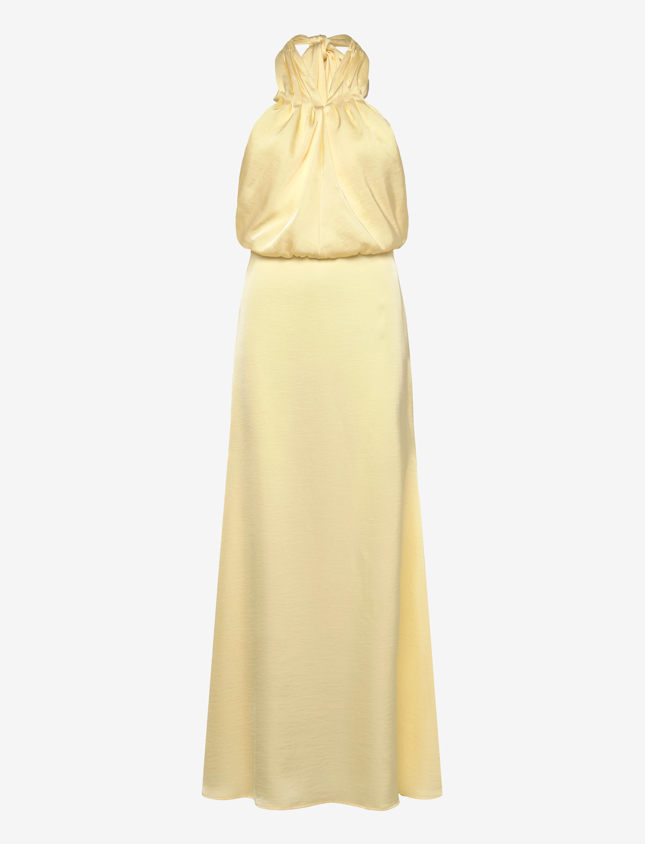Bubbleroom - Halterneck Satin Gown - aftenkjoler - butter yellow - 1