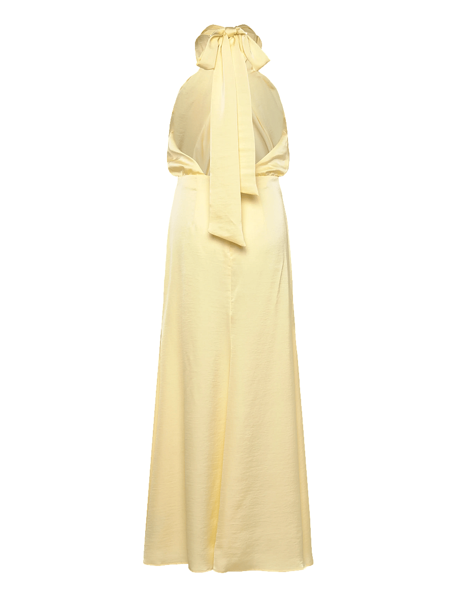 Bubbleroom - Halterneck Satin Gown - robes de soirée - butter yellow - 2