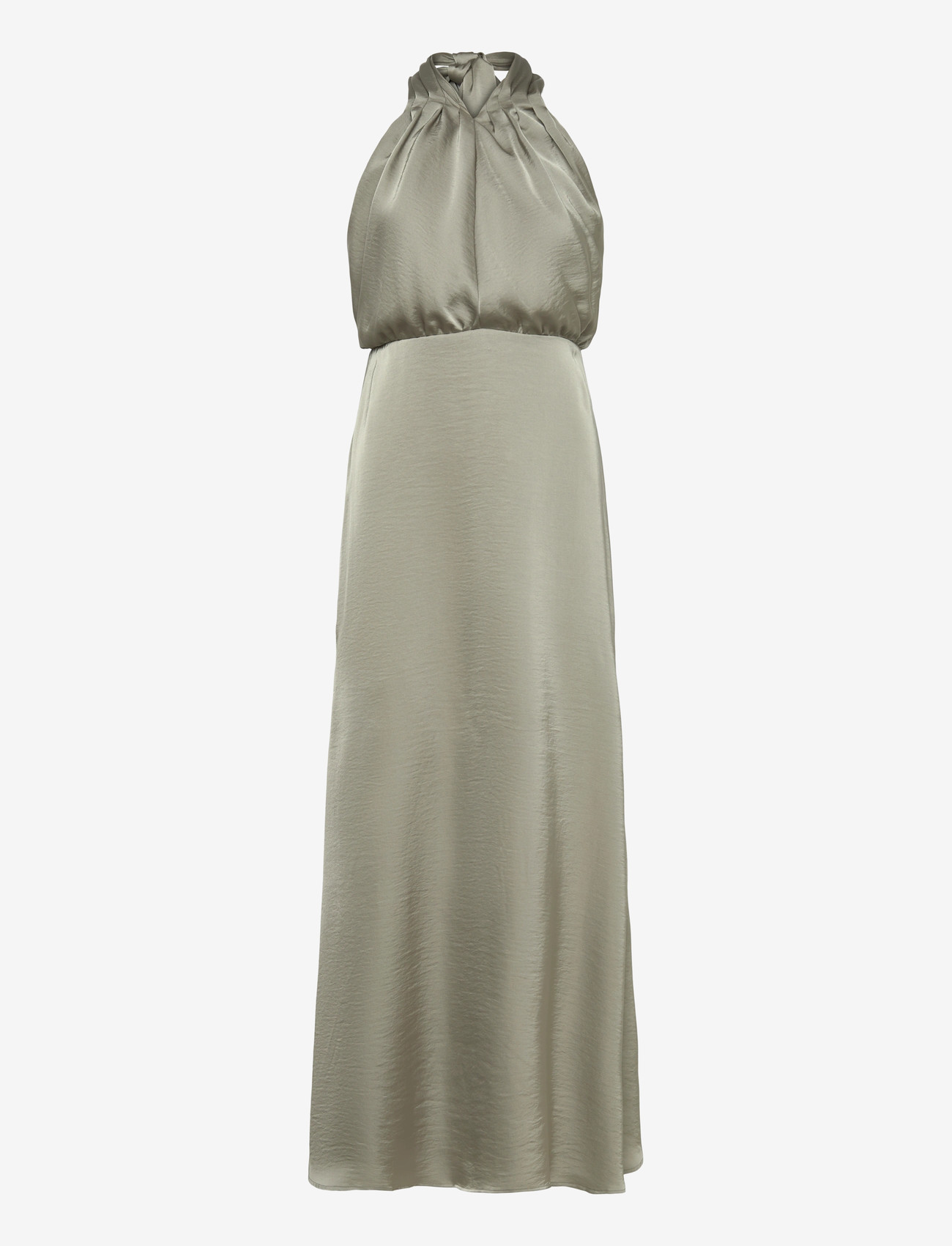 Bubbleroom - Halterneck Satin Gown - aftenkjoler - light khaki green - 1