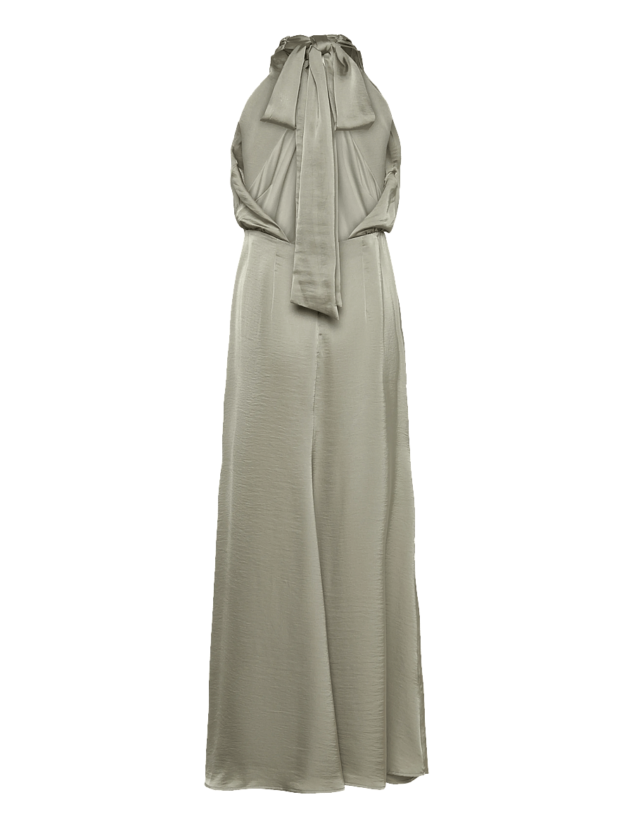 Bubbleroom - Halterneck Satin Gown - abendkleider - light khaki green - 2