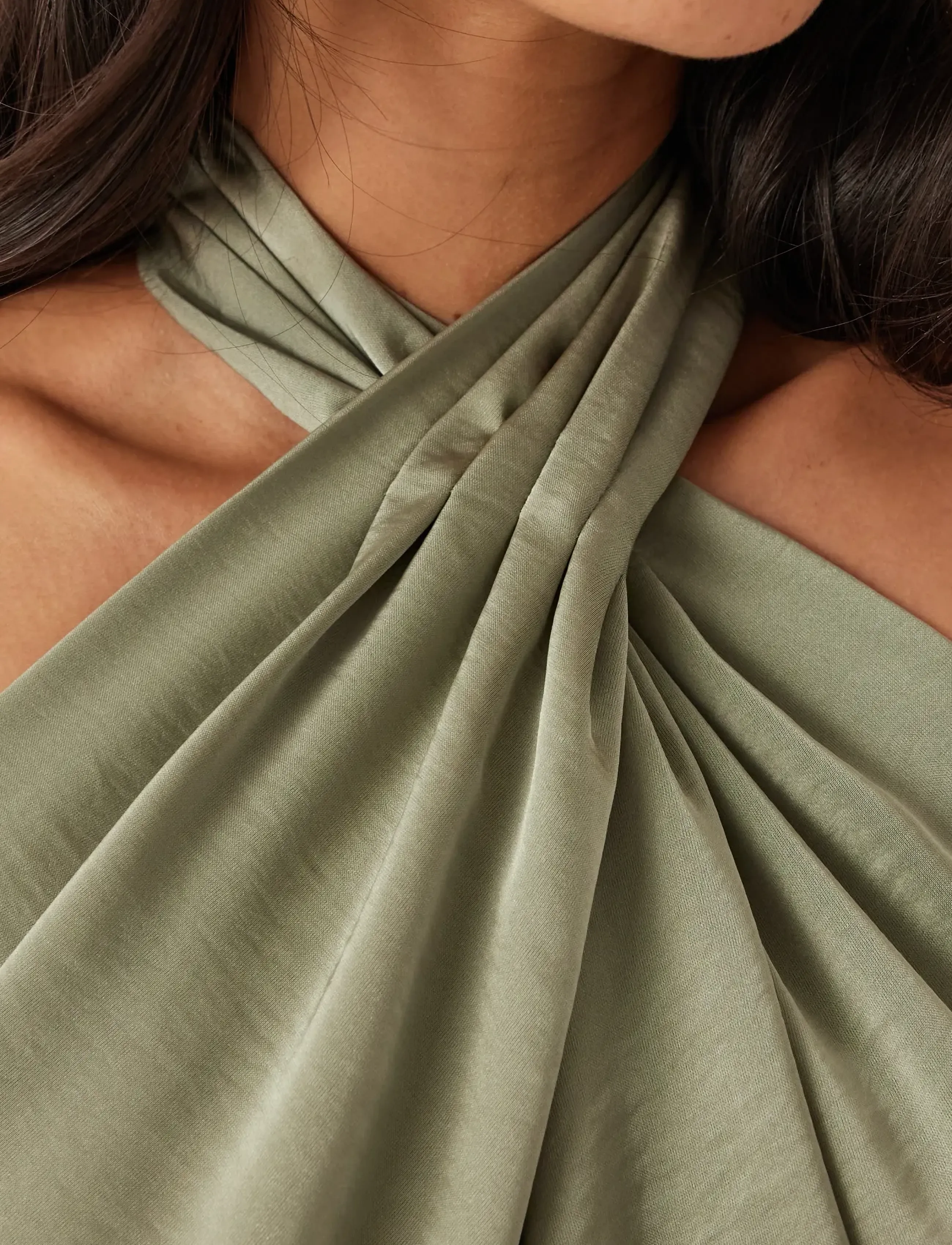 Halterneck Satin Gown 3