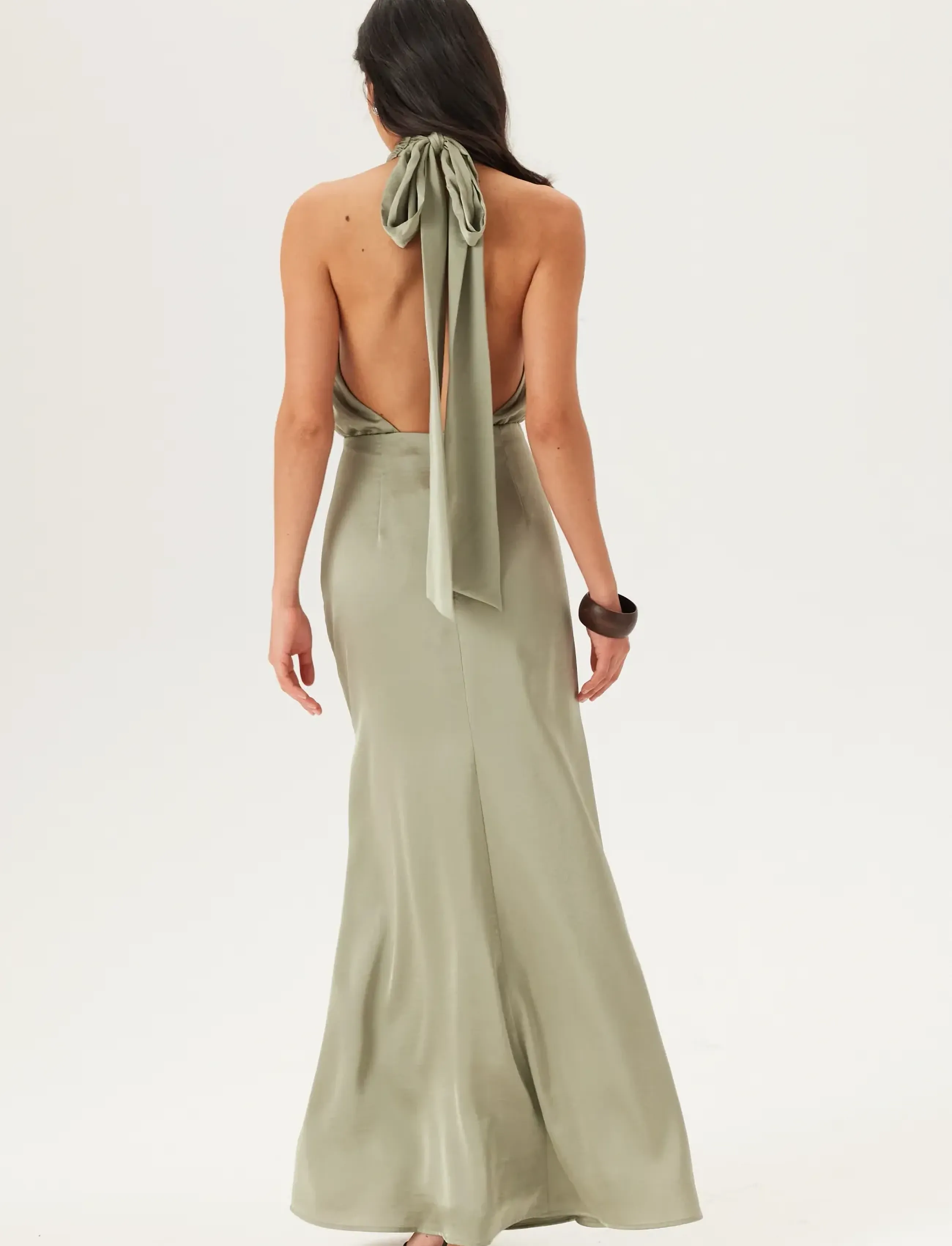 Halterneck Satin Gown 5