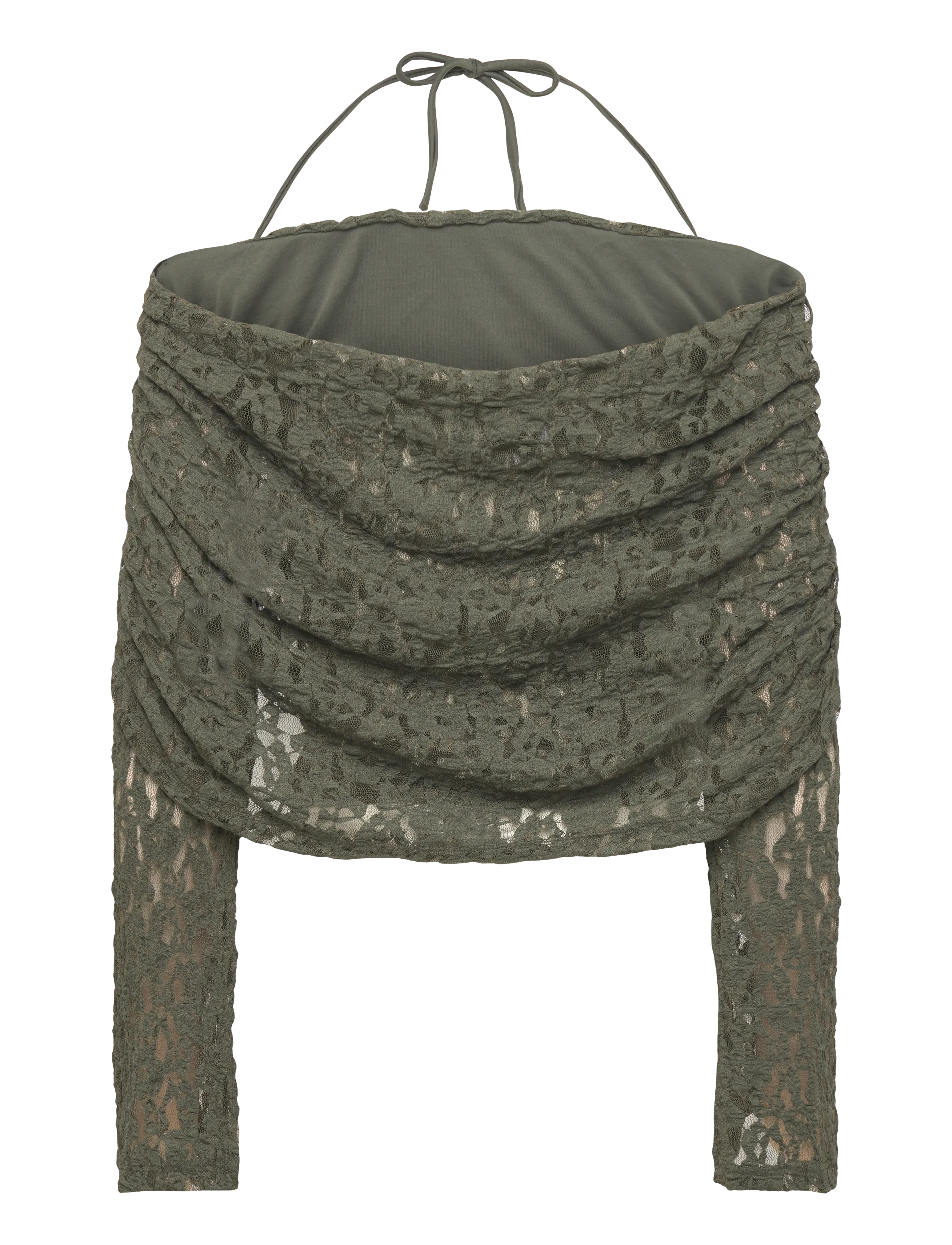 Bubbleroom - Drapy Lace Top - laveste priser - dark green - 2
