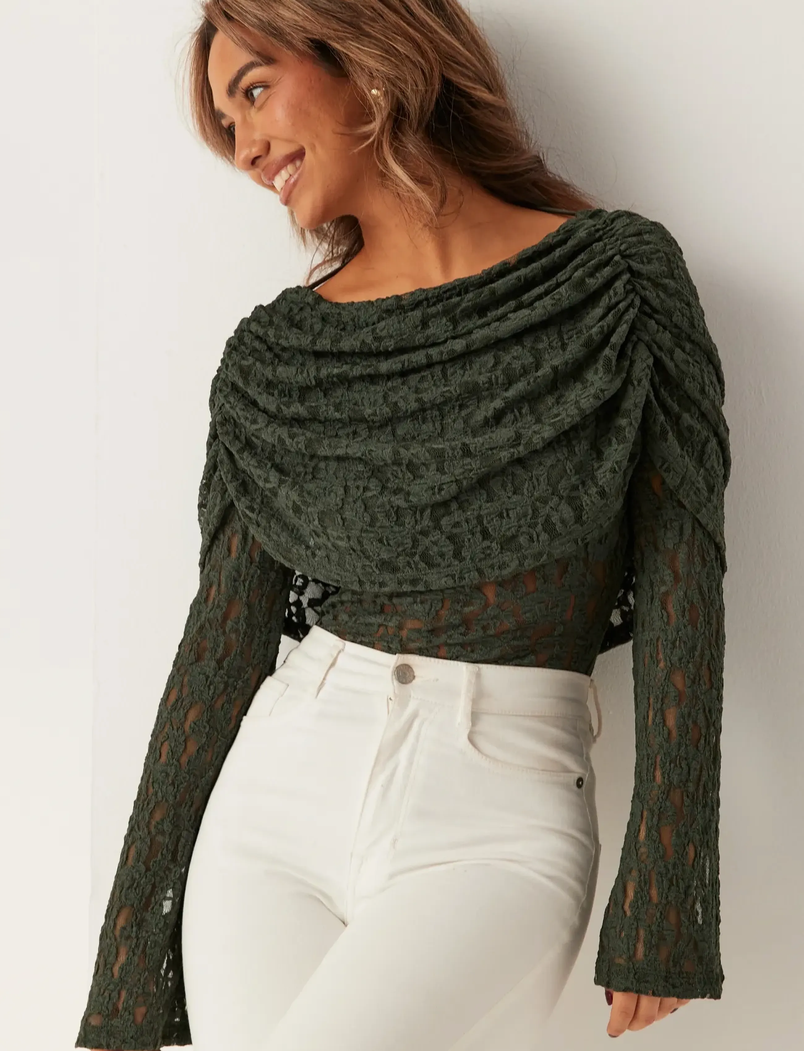 BUBBLEROOM Drapy Lace Top toppar dam – bild 5