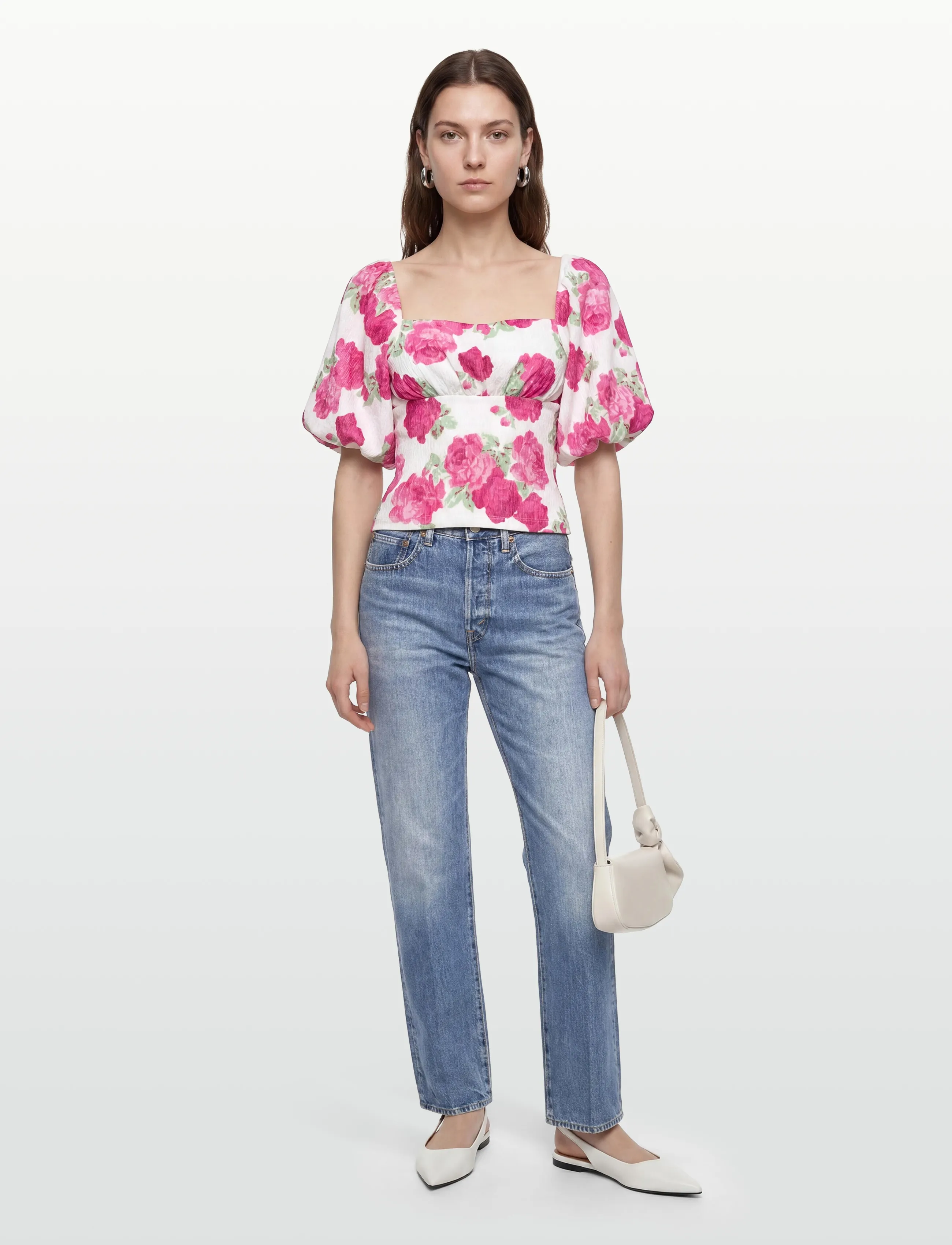 Bubbleroom Volume Sleeve Top, Kvinder, Volume Ærme Top, Pink, Str: M