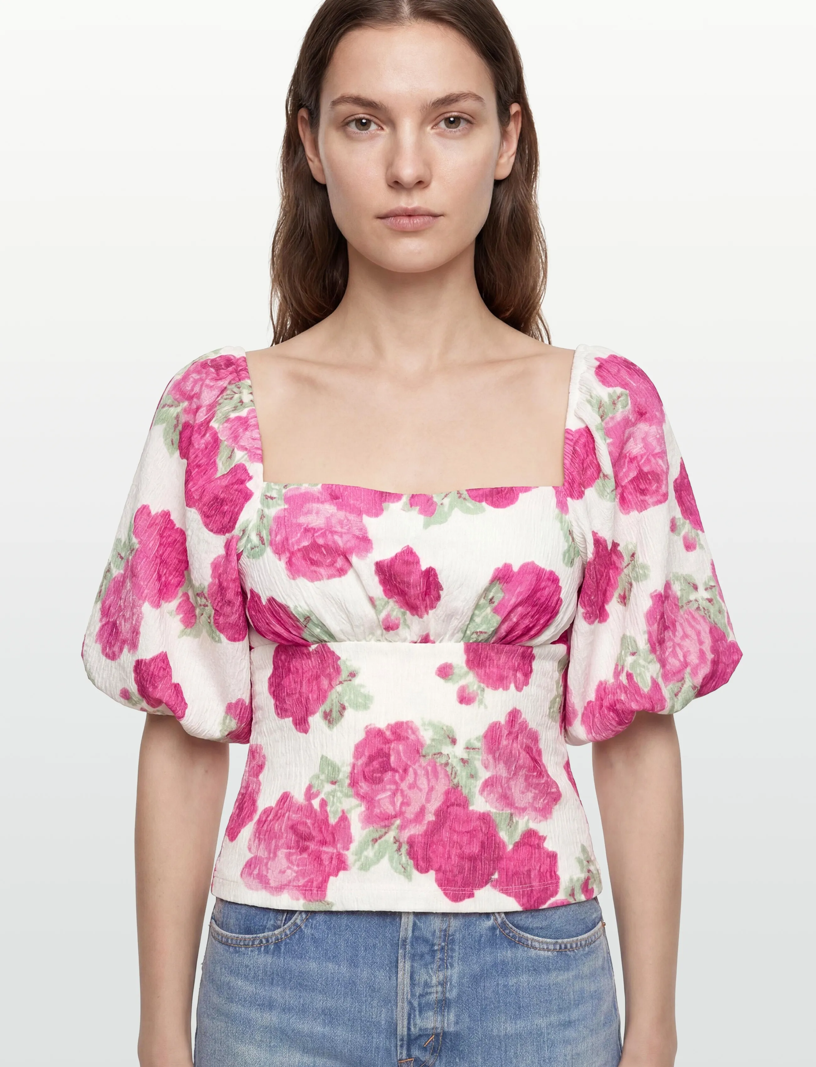 BUBBLEROOM Volume Sleeve Top toppar & linnen dam – bild 2