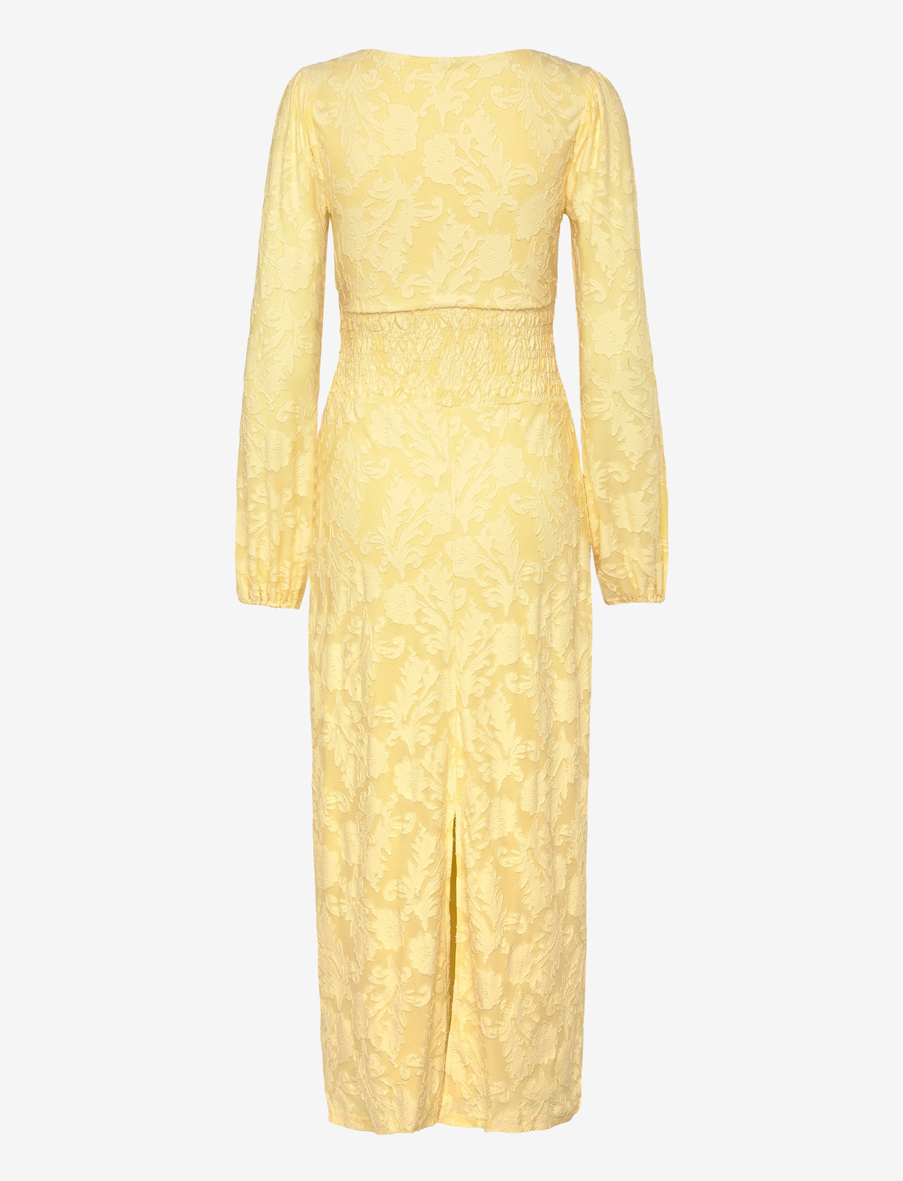 Bubbleroom - Structure Floral Smock Maxi Dress - sommerkjoler - light yellow - 2