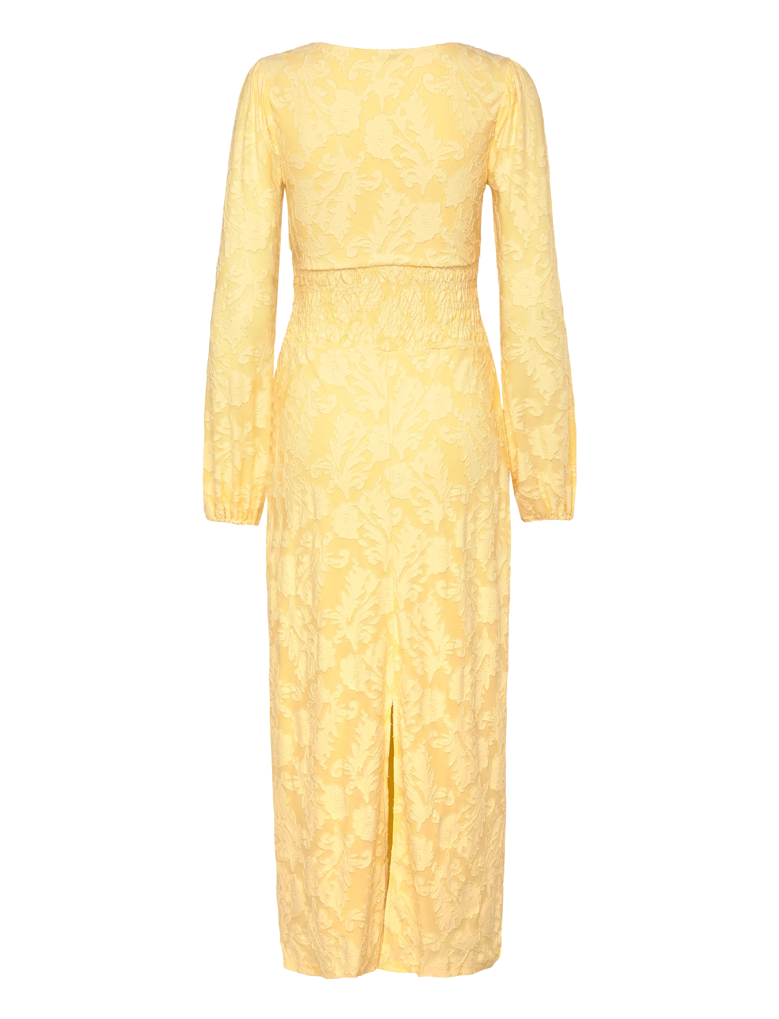 Bubbleroom - Structure Floral Smock Maxi Dress - summer dresses - light yellow - 2