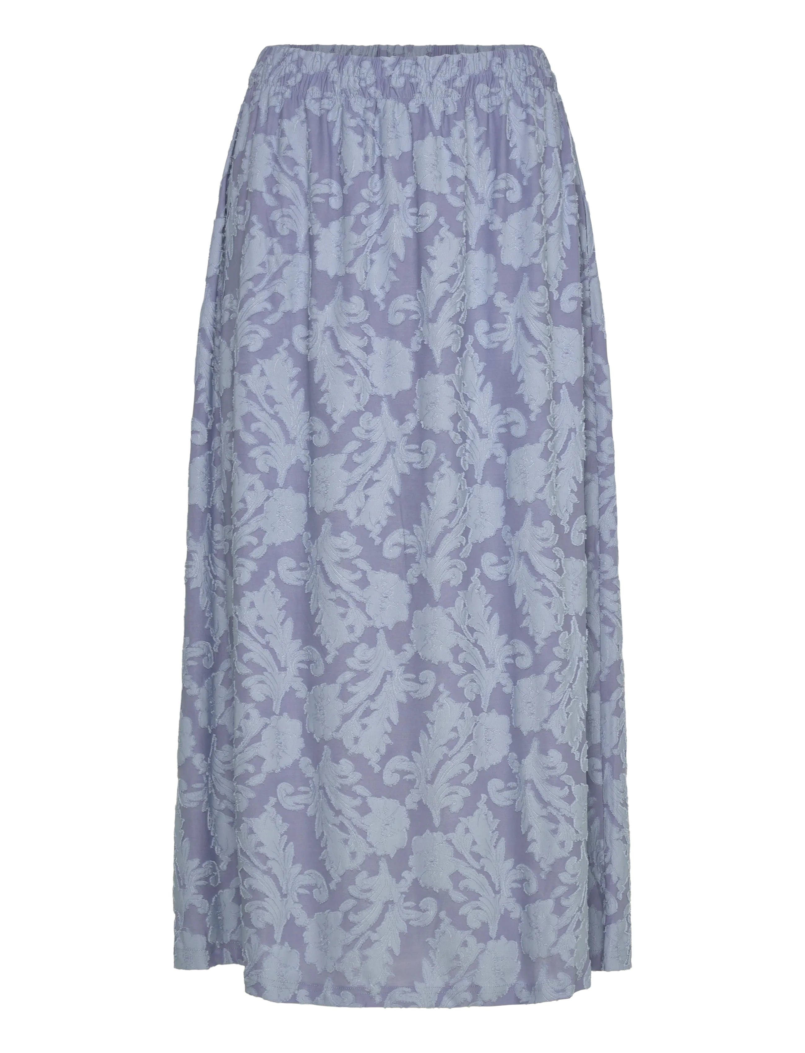 Bubbleroom Structure Floral Maxi Skirt - Skirts - LIGHT BLUE / blue