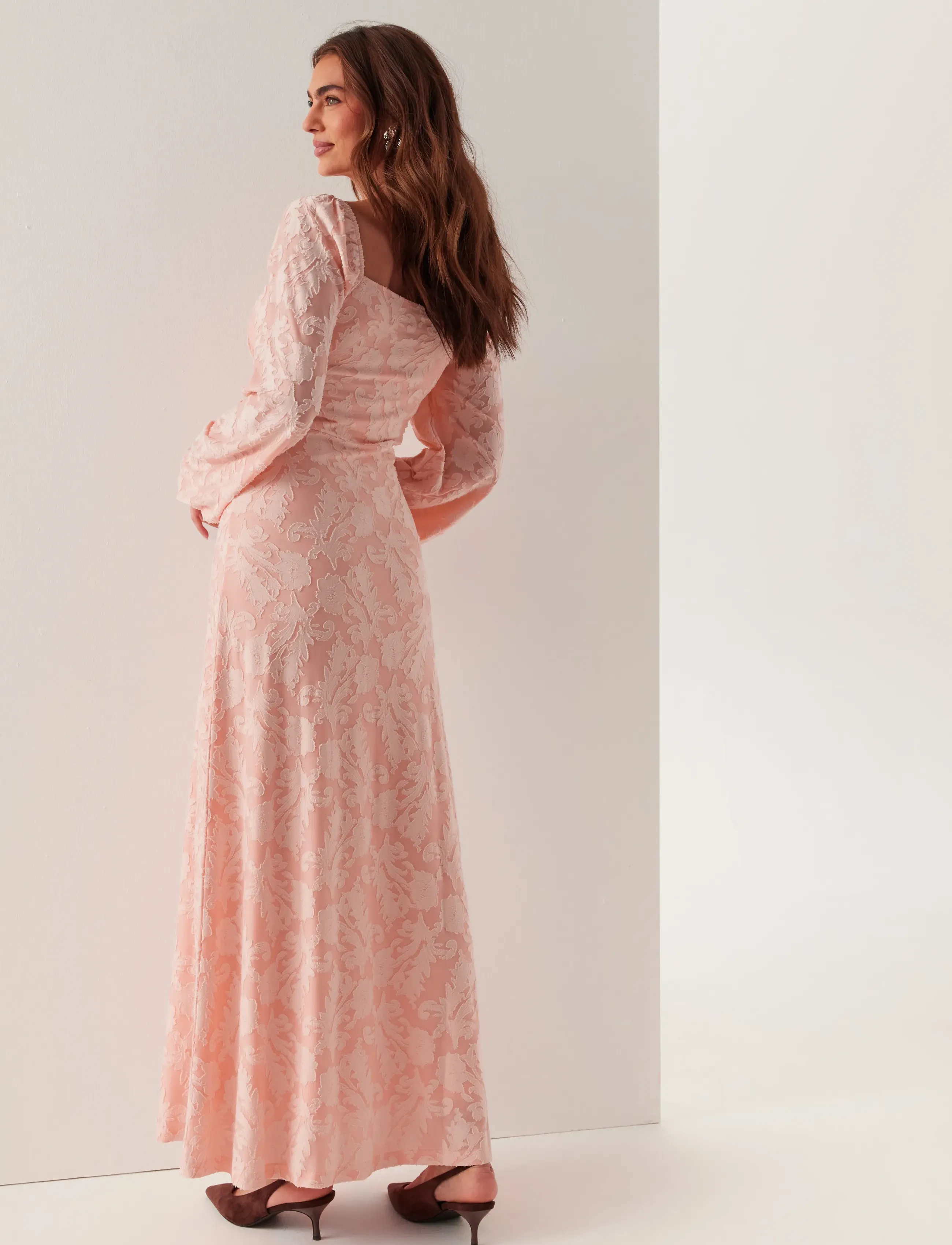 Bubbleroom - Floral Structure Dress - maxi sukienki - light pink - 5