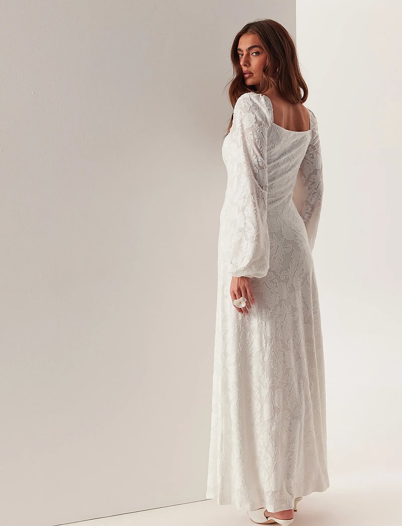 Bubbleroom - Floral Structure Dress - sommerkleider - white - 5
