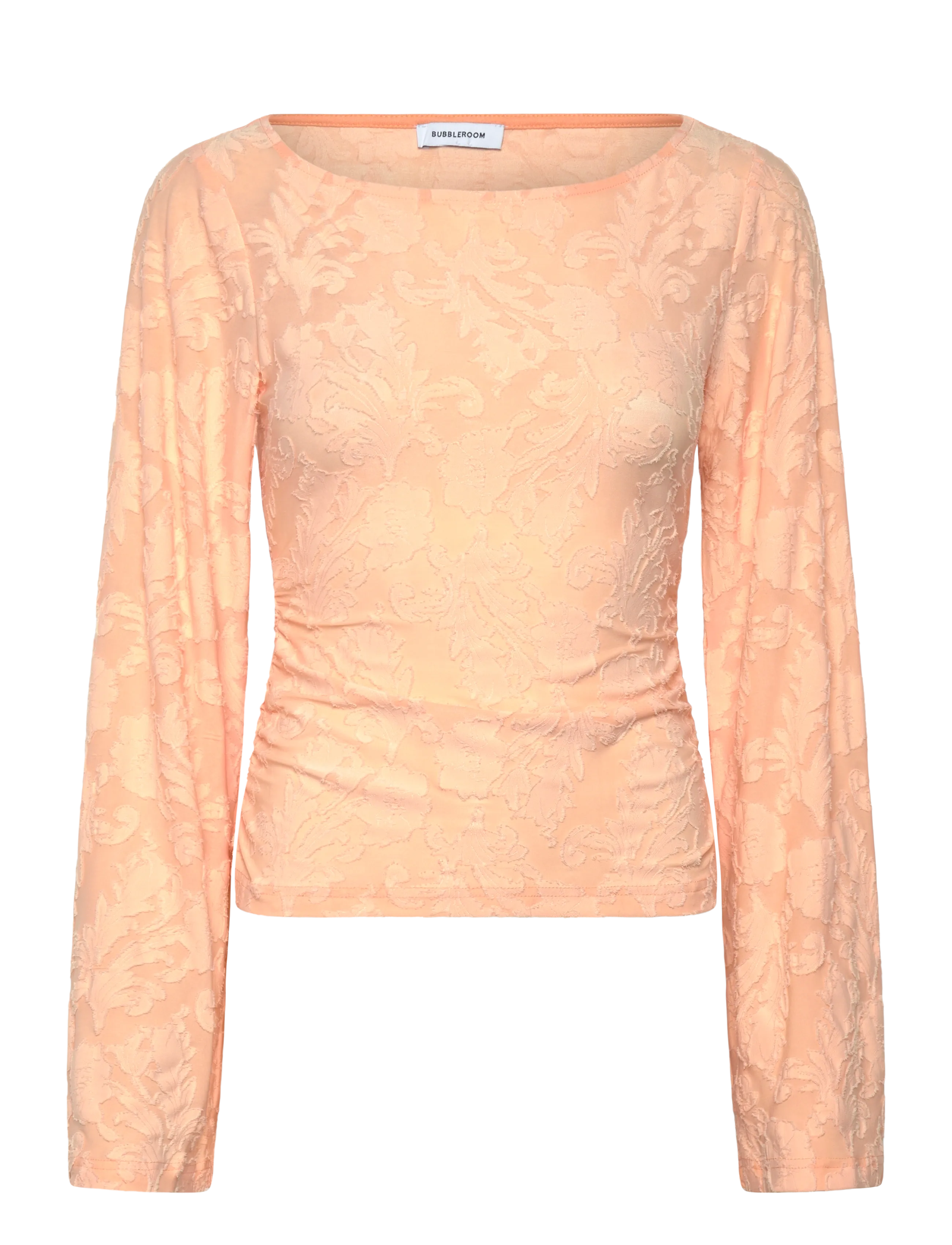 Bubbleroom Structure Top - T-shirts & Toppe - PEACH / coral
