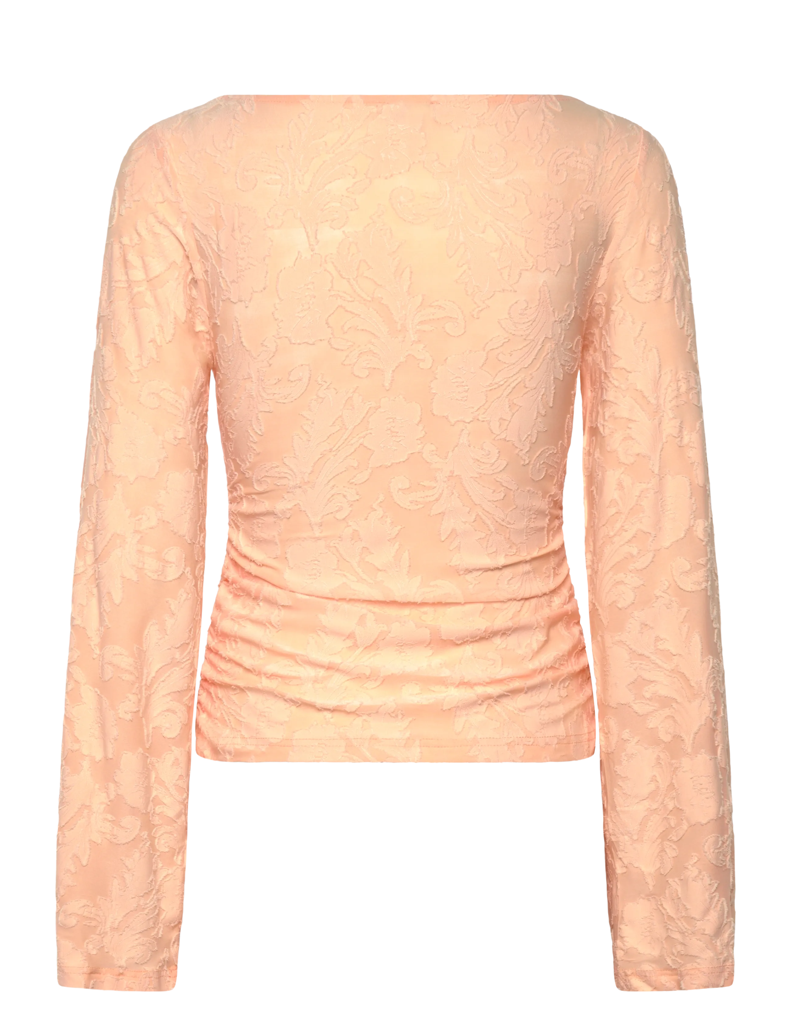 Bubbleroom - Structure Top - långärmade toppar - peach - 2