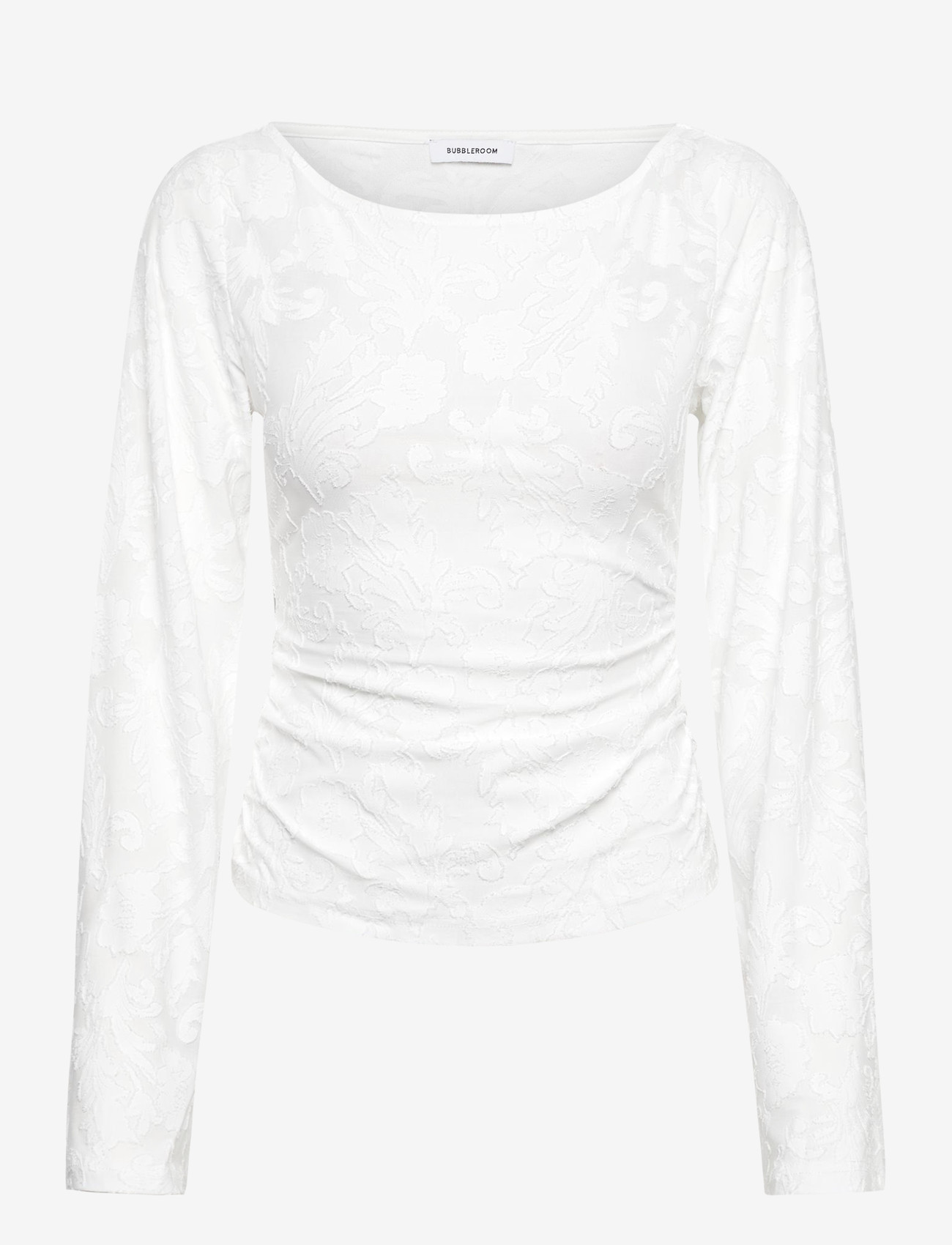 Bubbleroom - Structure Top - long-sleeved tops - white - 1