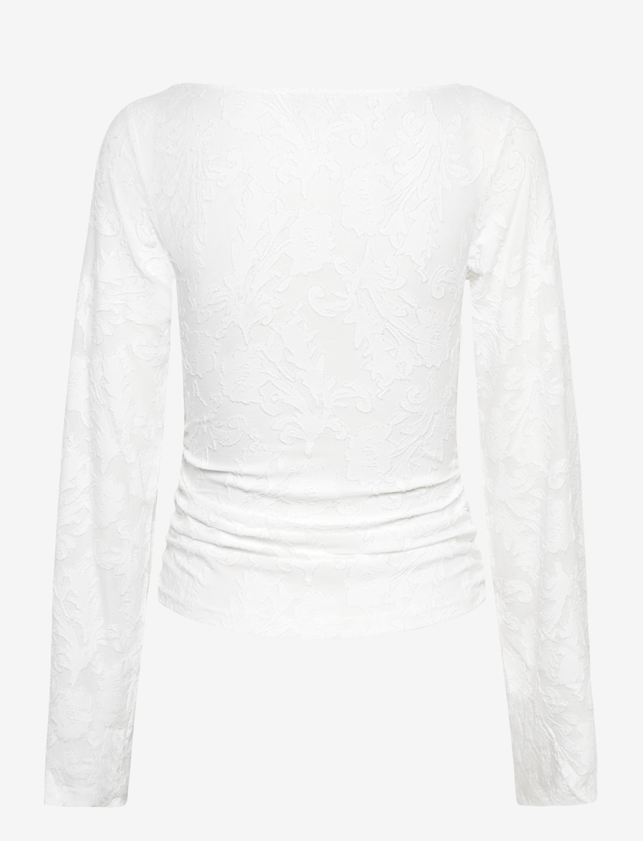 Bubbleroom - Structure Top - long-sleeved tops - white - 2