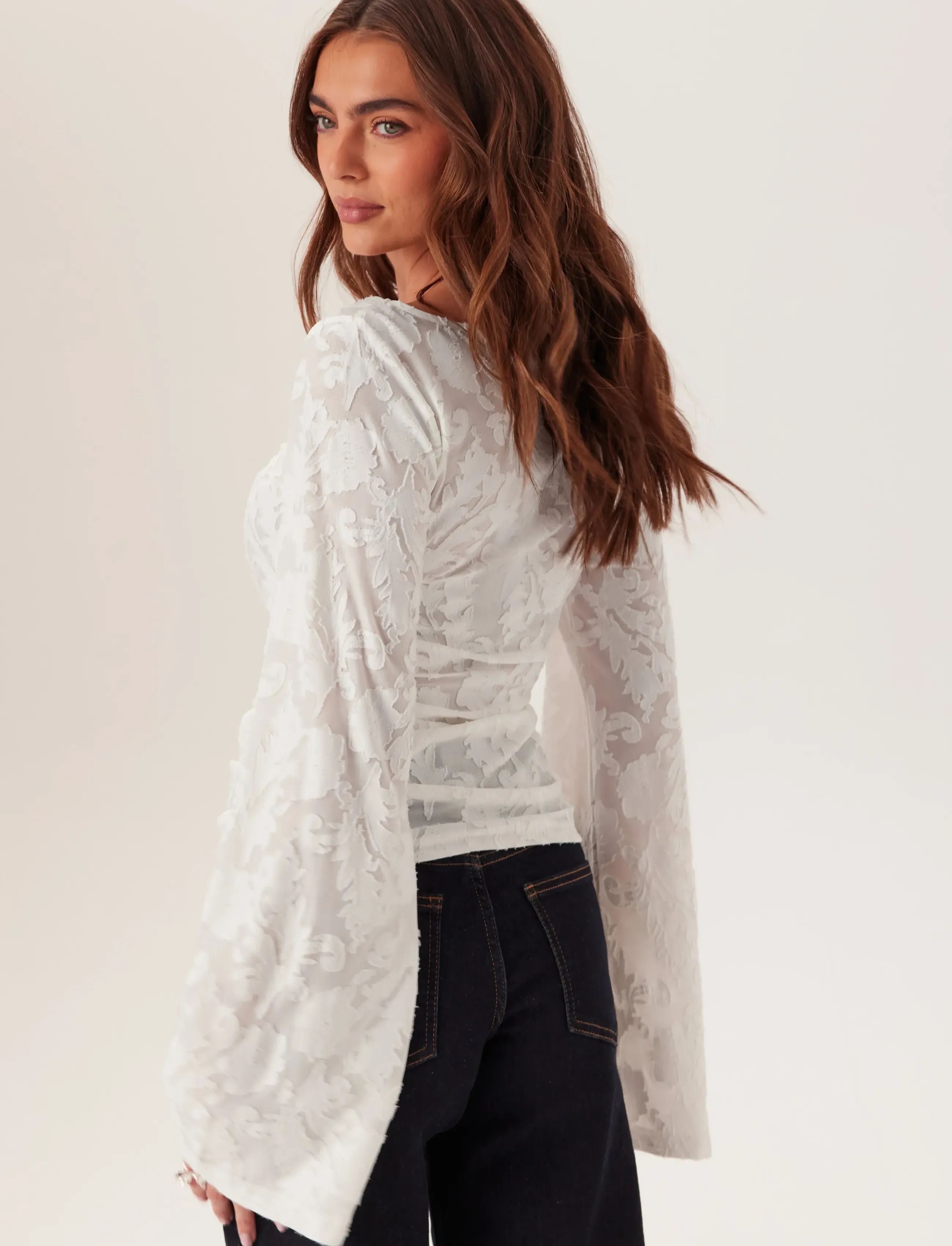 Bubbleroom - Structure Top - långärmade toppar - white - 4