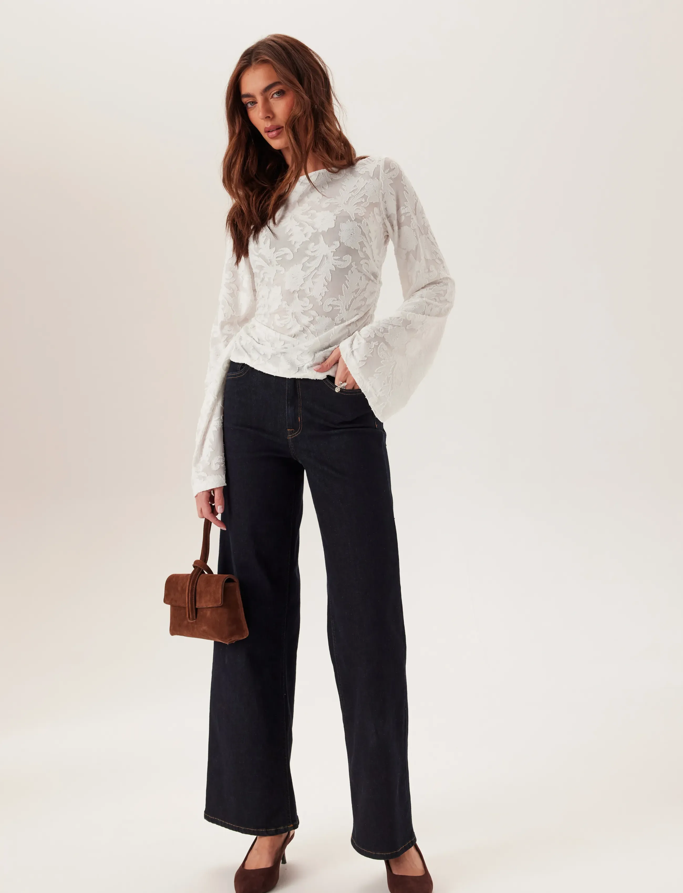 Bubbleroom - Structure Top - långärmade toppar - white - 5